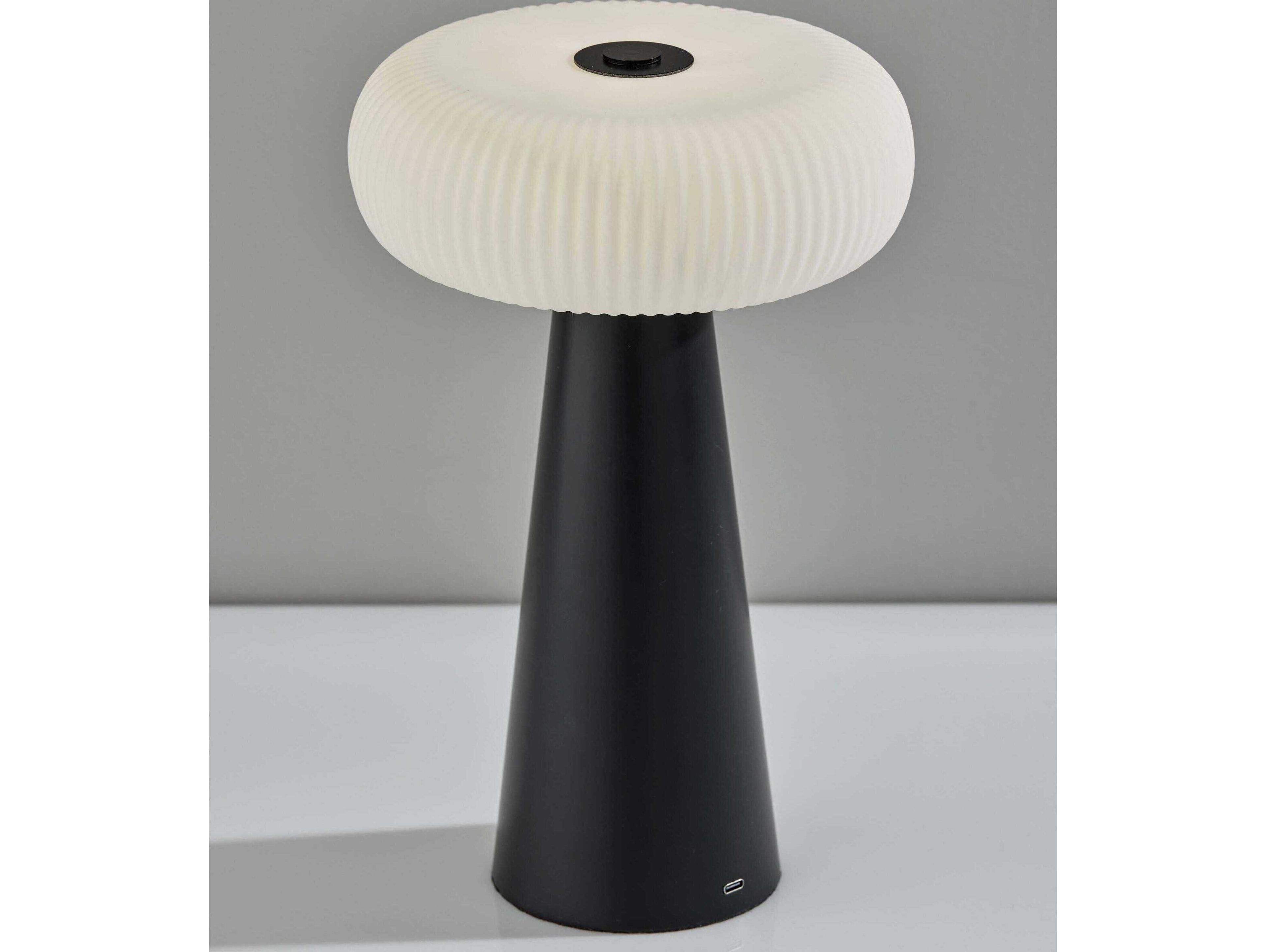 Adesso Ozzie Black White Plastic Table Lamp