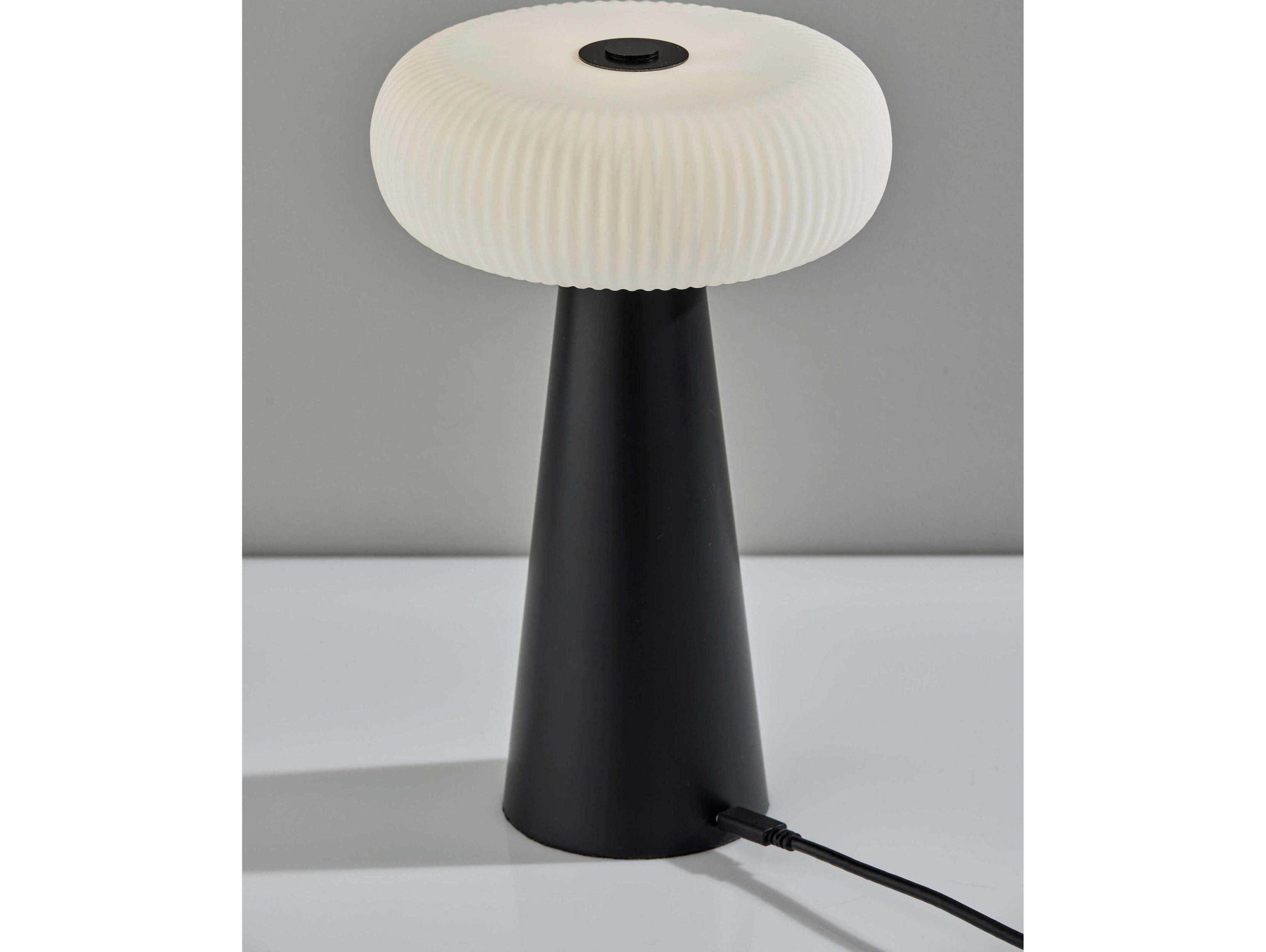 Adesso Ozzie Black White Plastic Table Lamp
