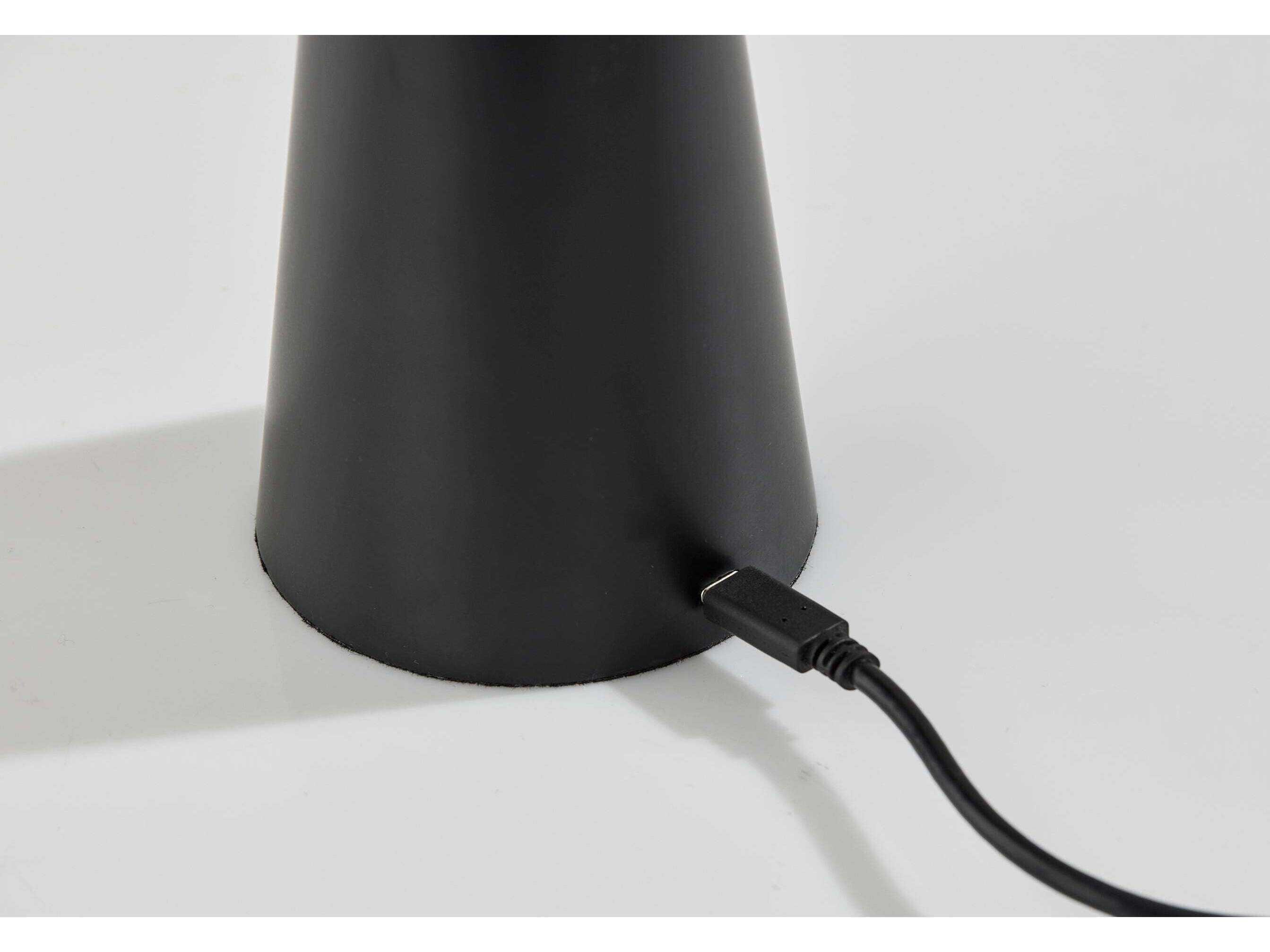 Adesso Ozzie Black White Plastic Table Lamp