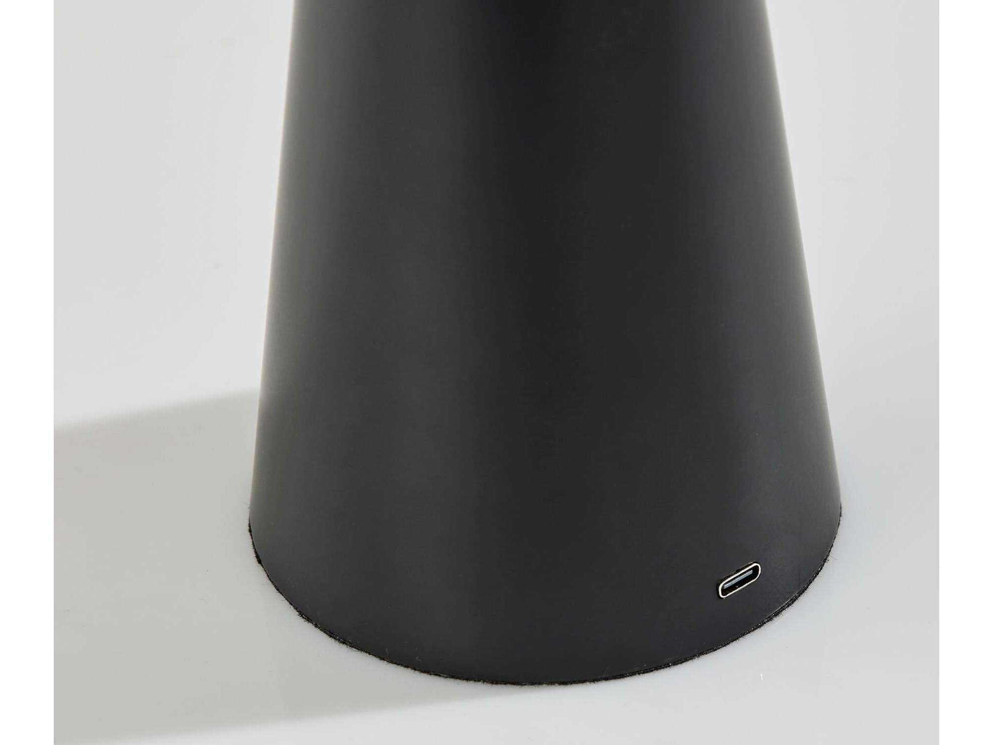 Adesso Ozzie Black White Plastic Table Lamp