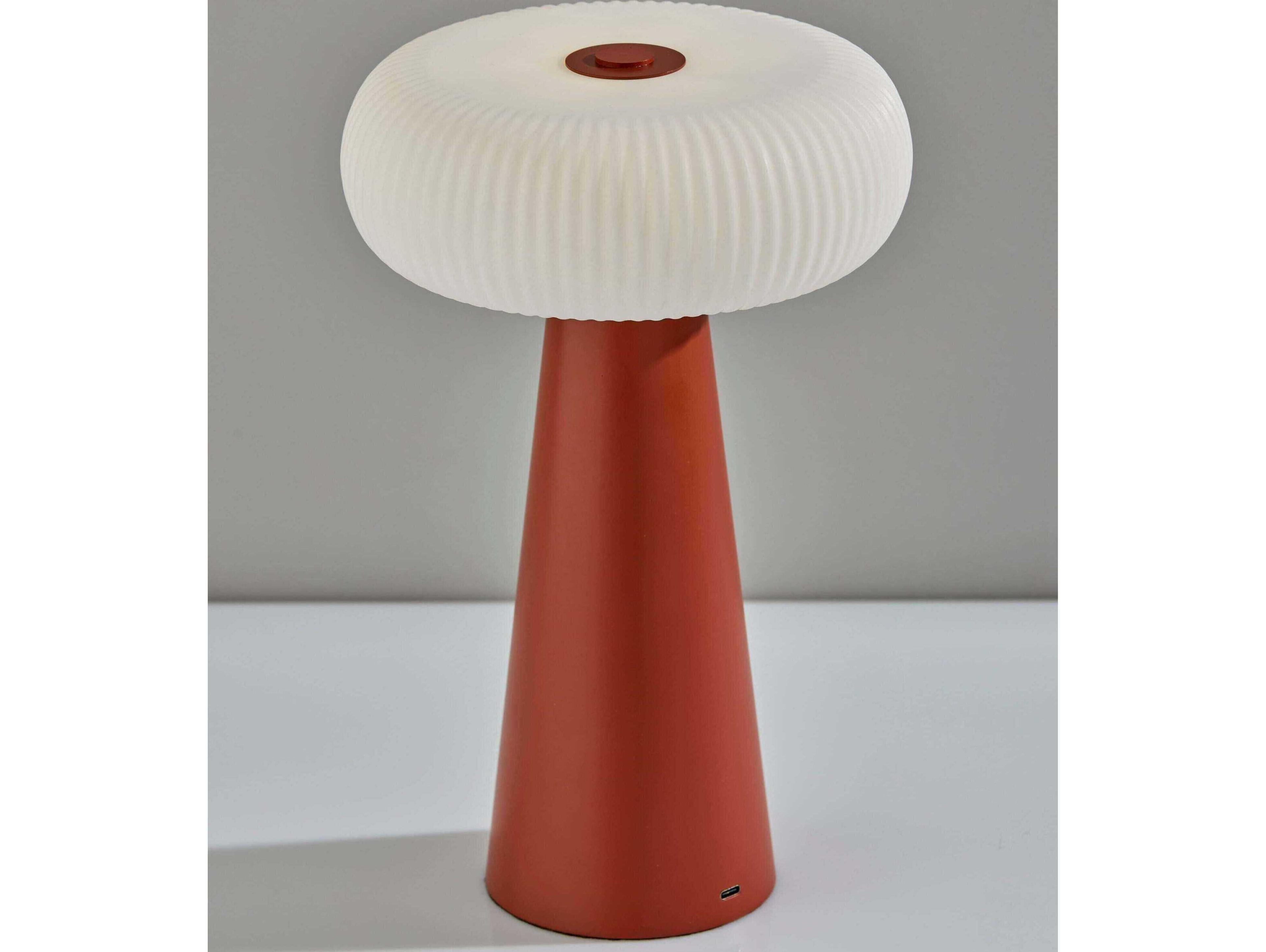 Adesso Ozzie Reddish Brown White Plastic Table Lamp