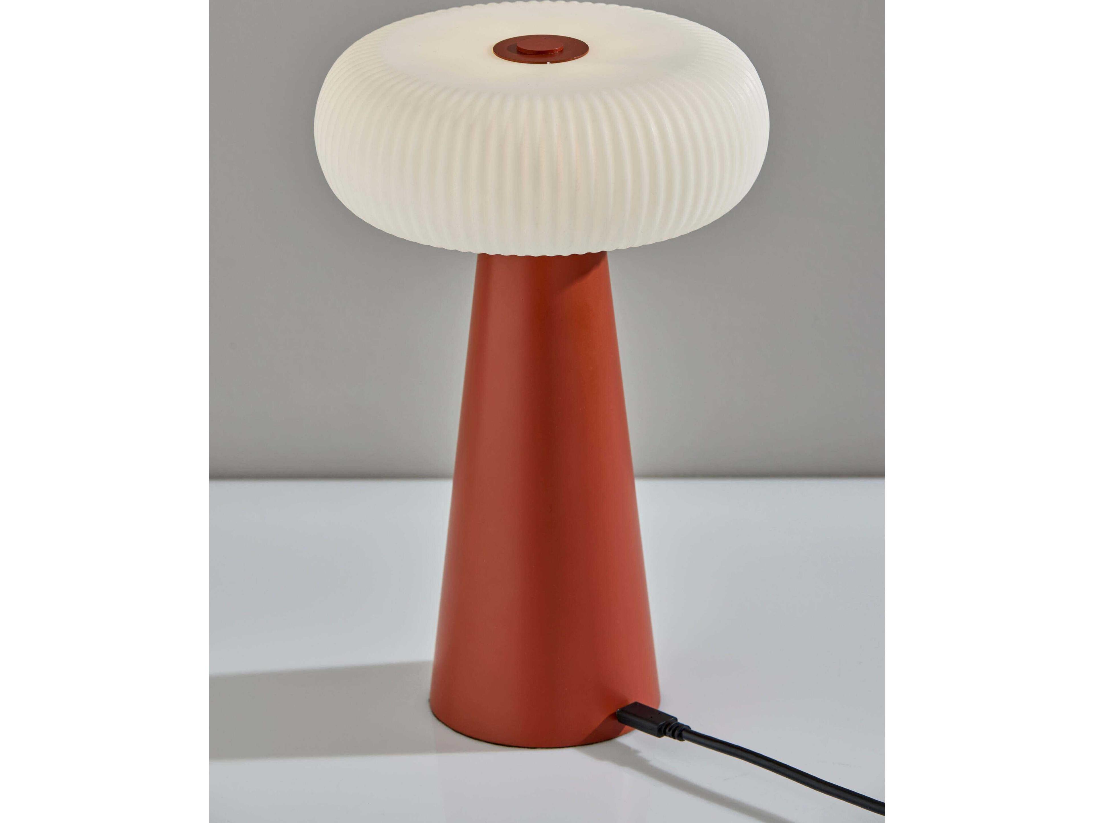 Adesso Ozzie Reddish Brown White Plastic Table Lamp