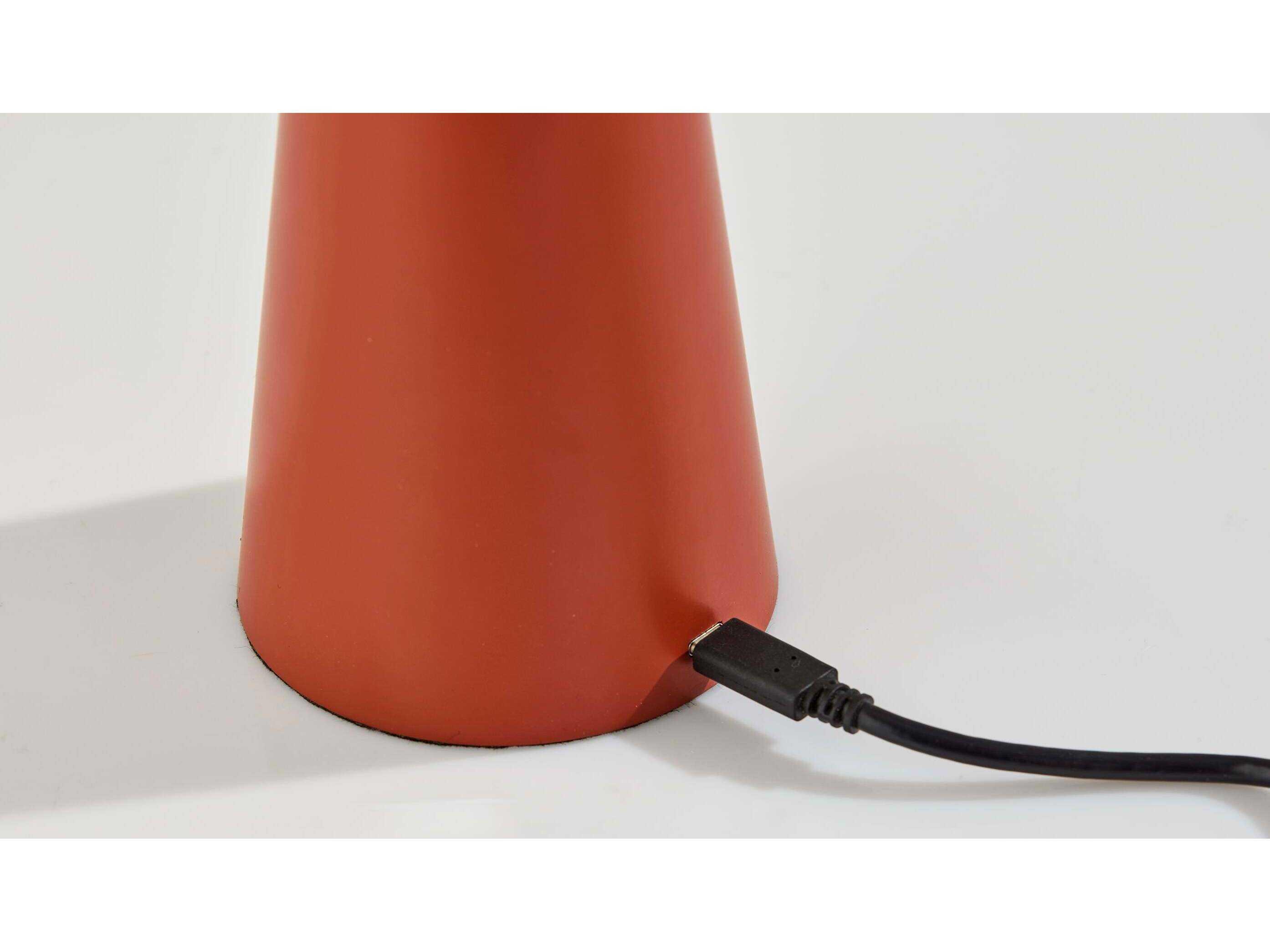 Adesso Ozzie Reddish Brown White Plastic Table Lamp