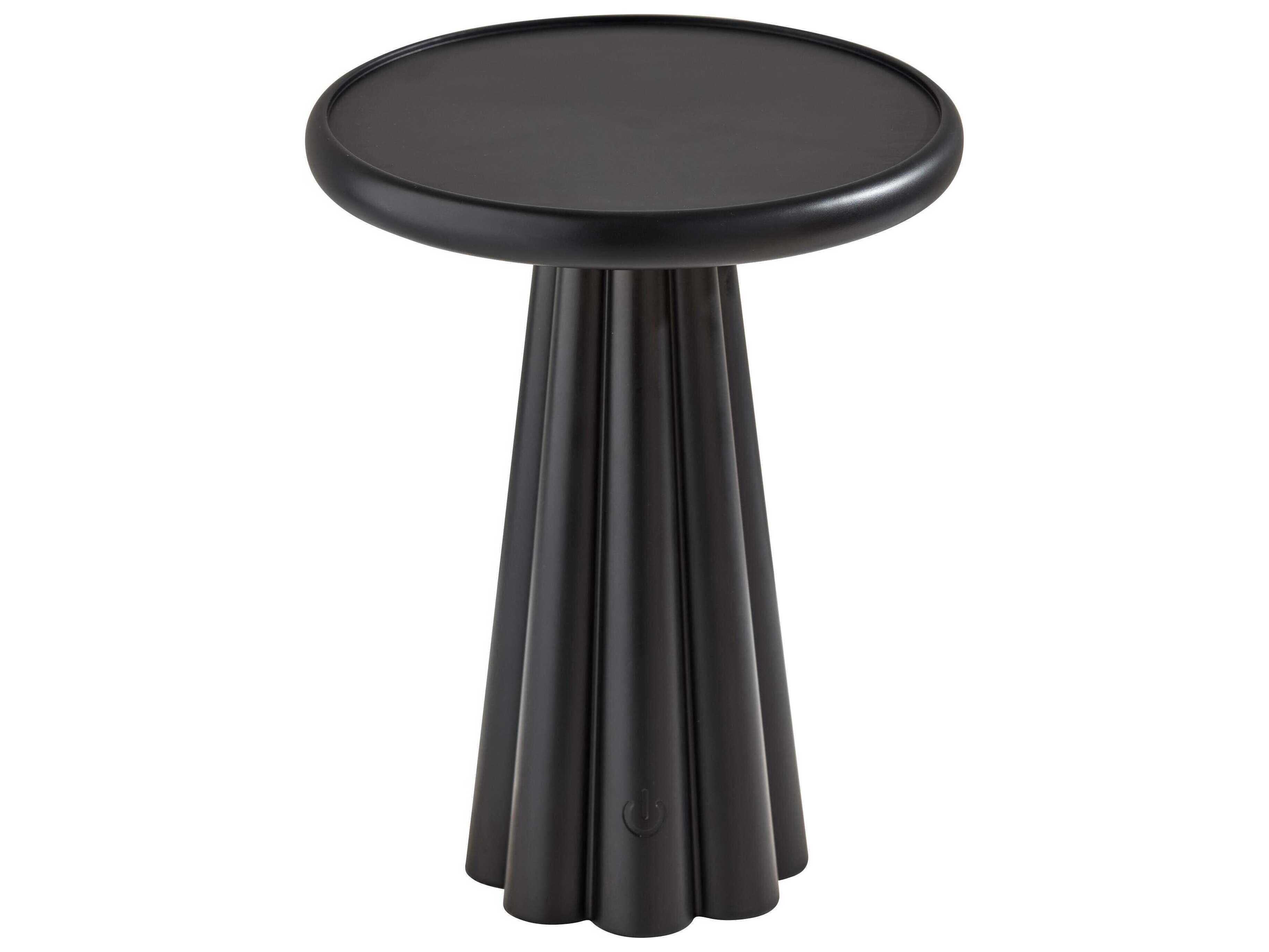 Adesso Mattie Black Plastic With Frosted Diffuser Table Lamp