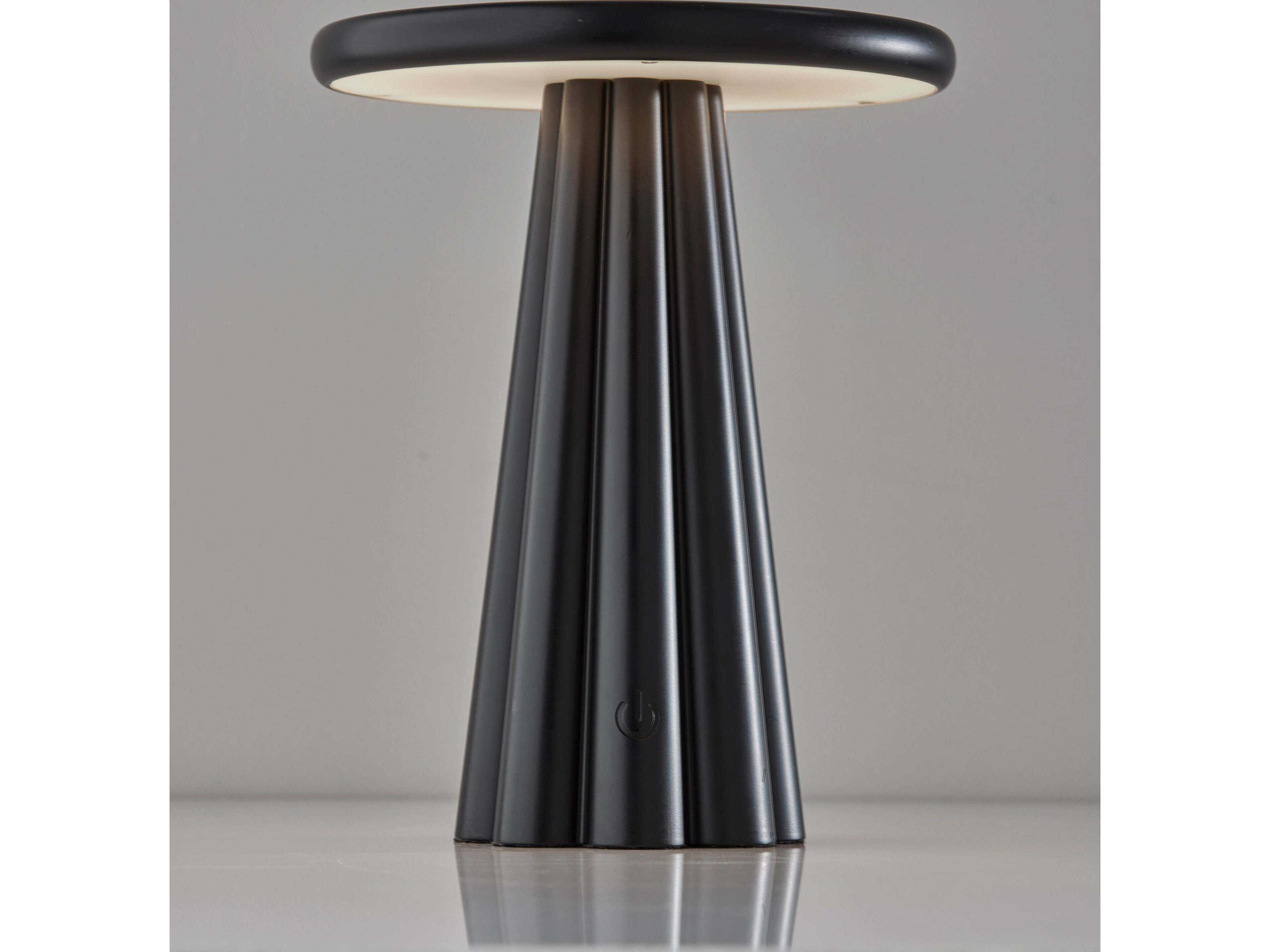 Adesso Mattie Black Plastic With Frosted Diffuser Table Lamp