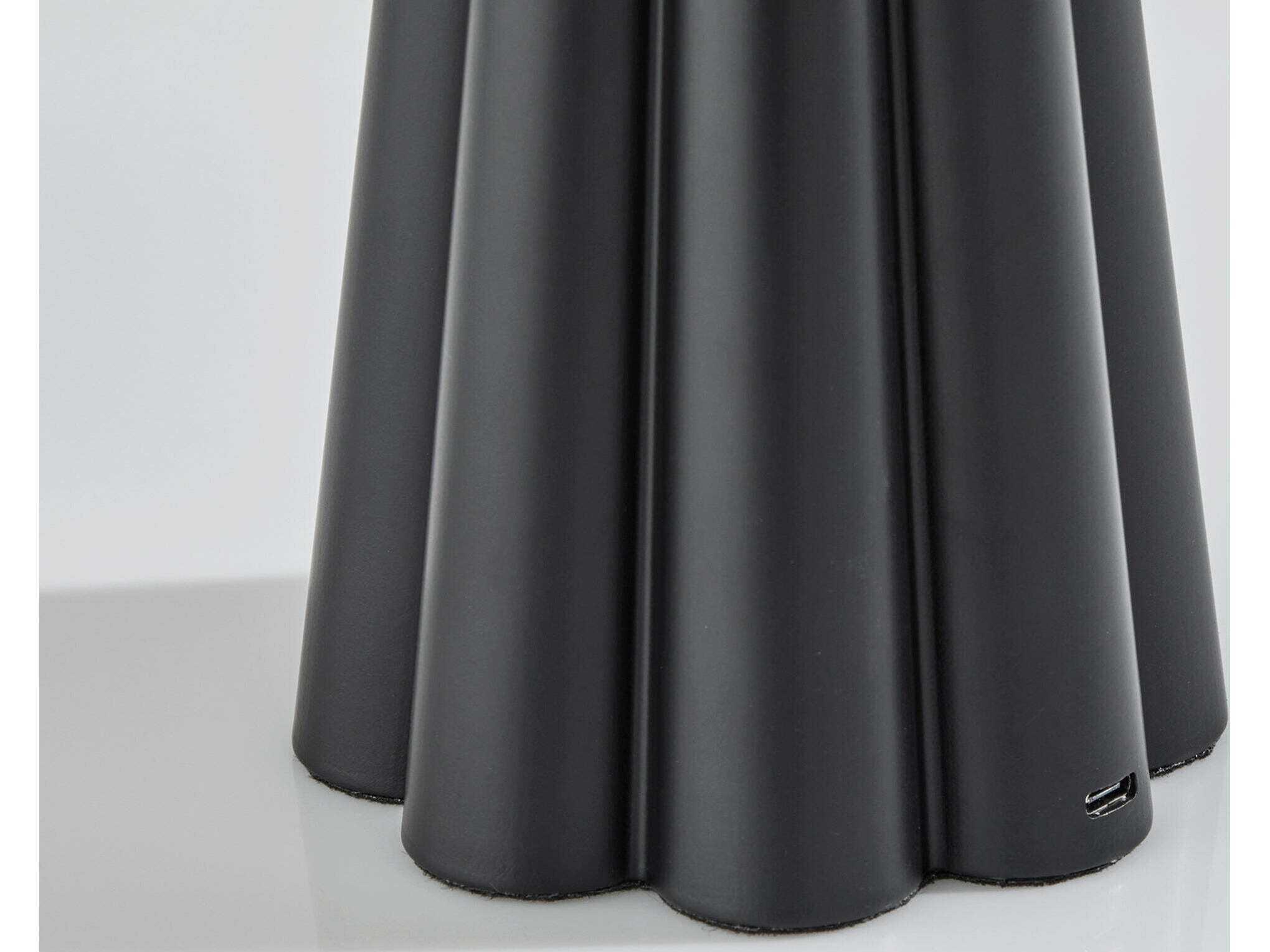 Adesso Mattie Black Plastic With Frosted Diffuser Table Lamp