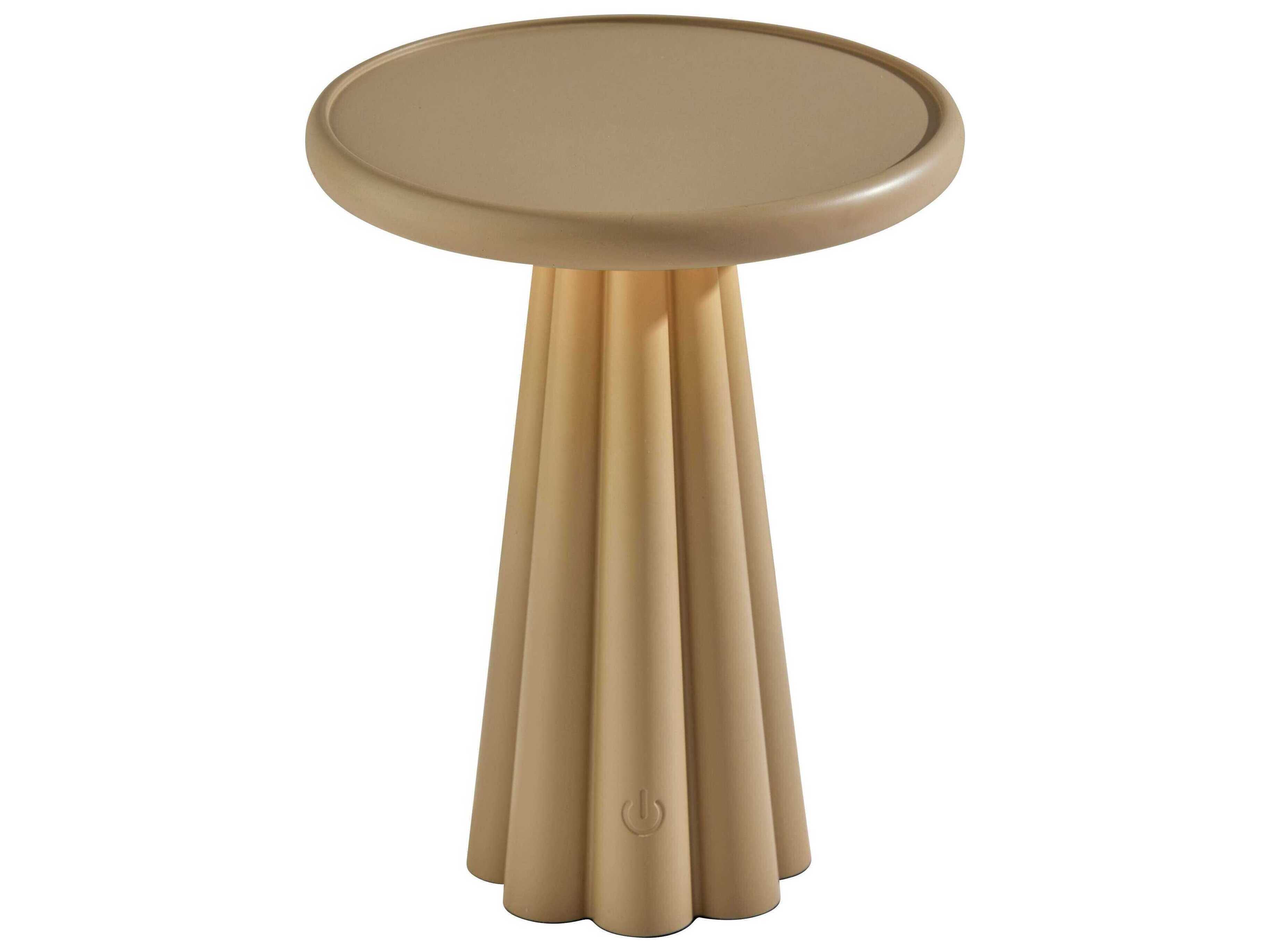 Adesso Mattie Beige Taupe Plastic With Frosted Diffuser Brown Table Lamp