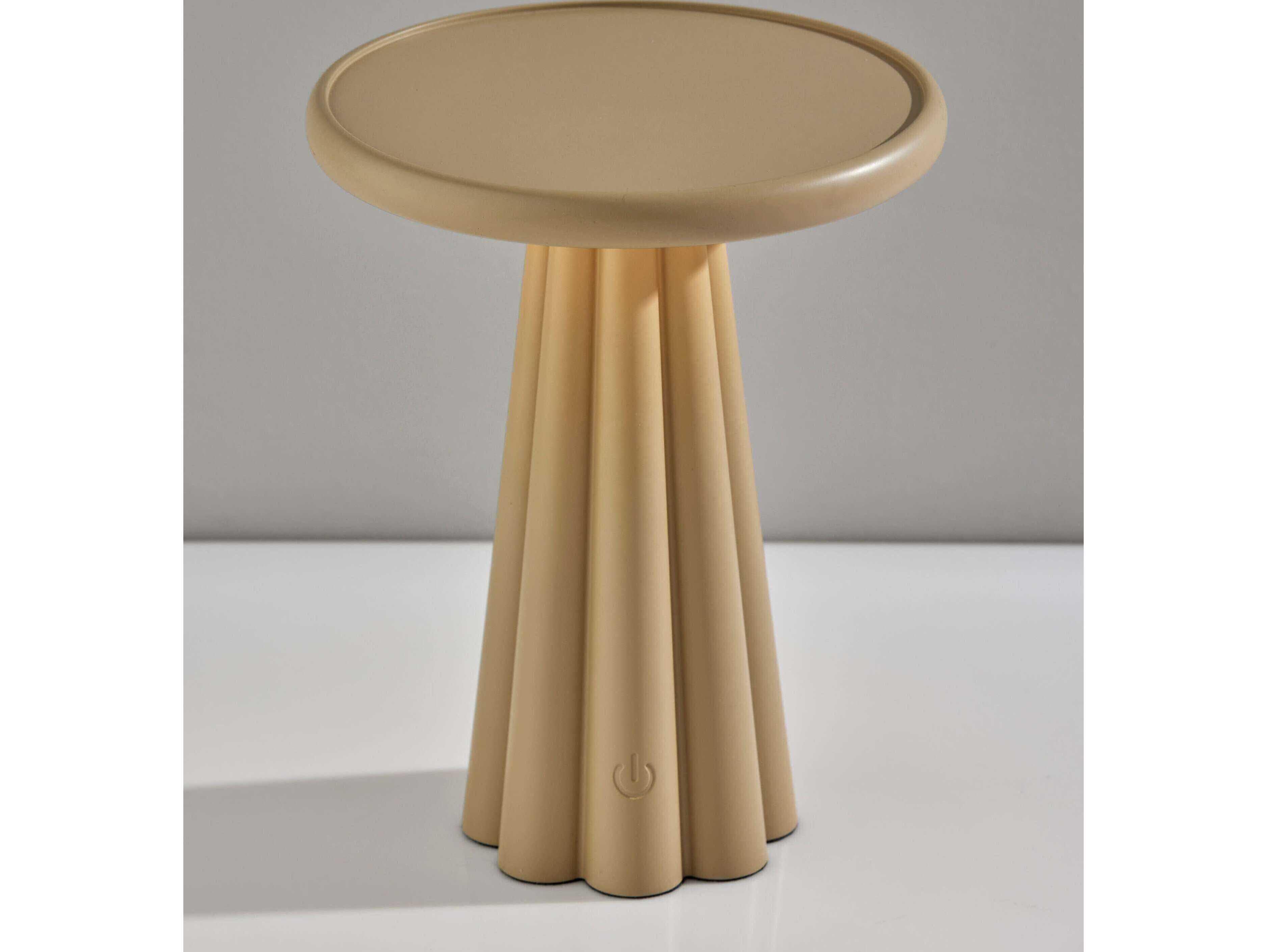 Adesso Mattie Beige Taupe Plastic With Frosted Diffuser Brown Table Lamp