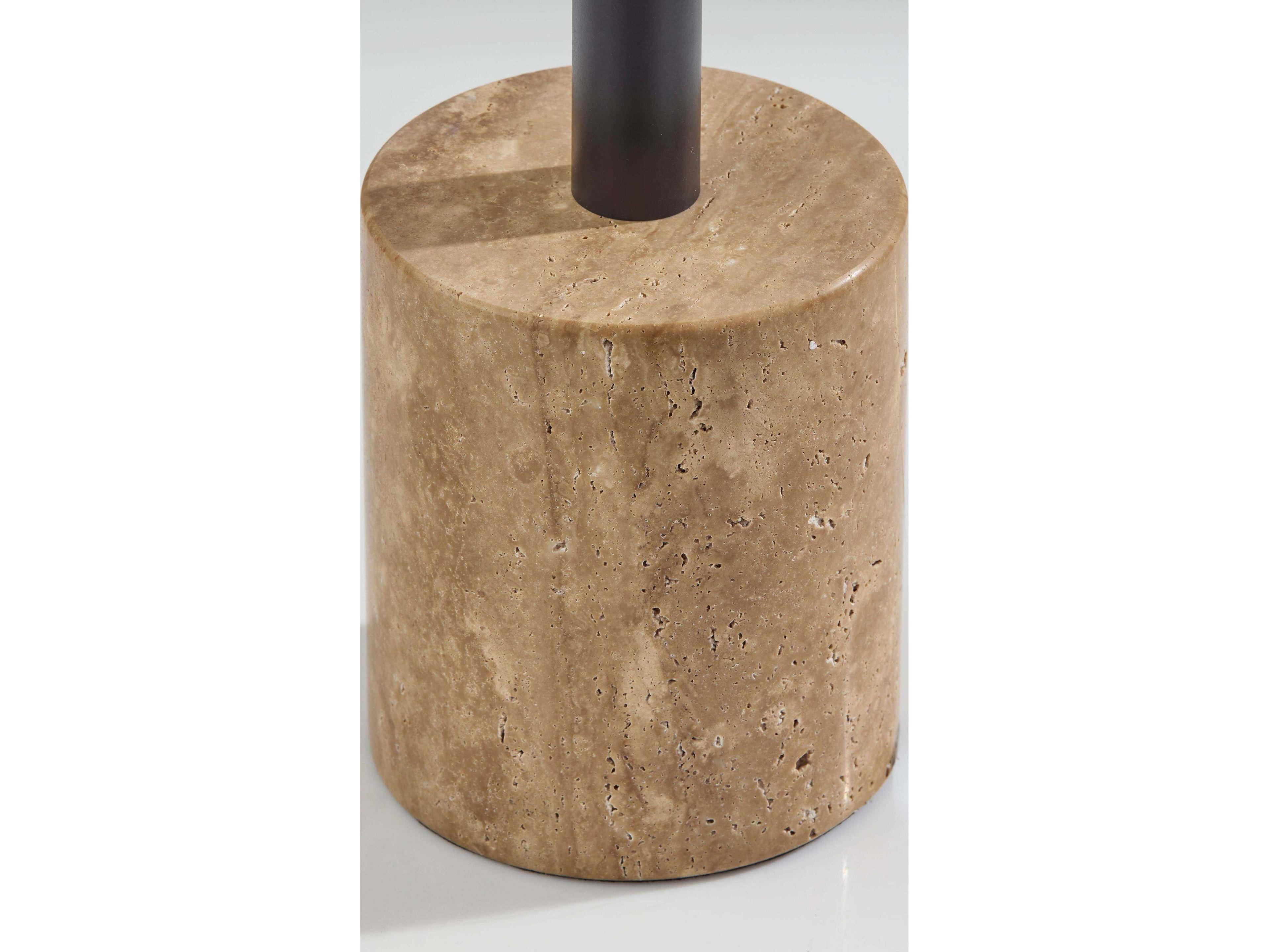 Adesso Stockton Black White Glosted Glass Floor Lamp