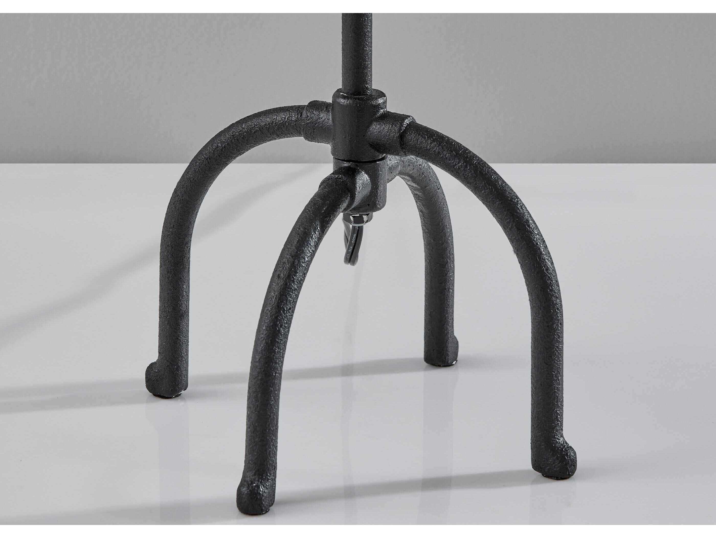 Adesso Silos Black Beige Textured Fabric Buffet Lamp