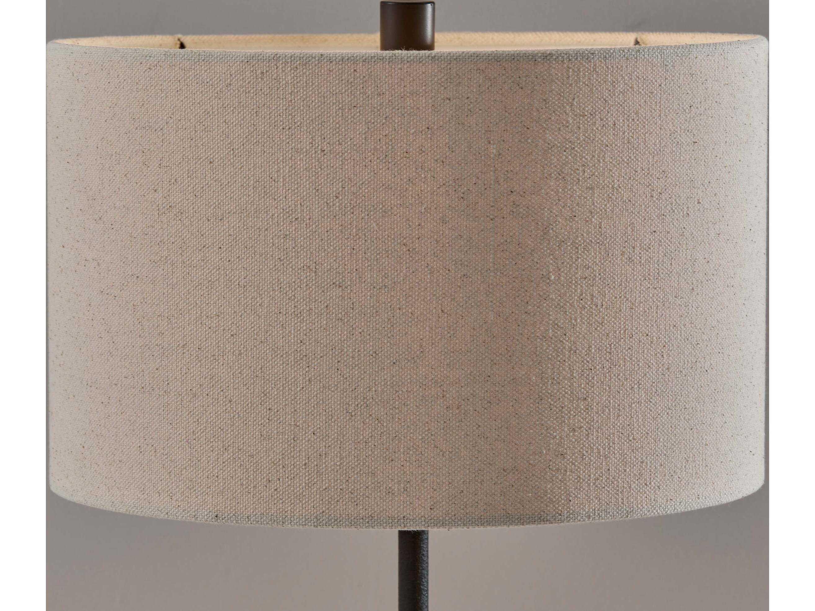 Adesso Silos Black Beige Textured Fabric Buffet Lamp