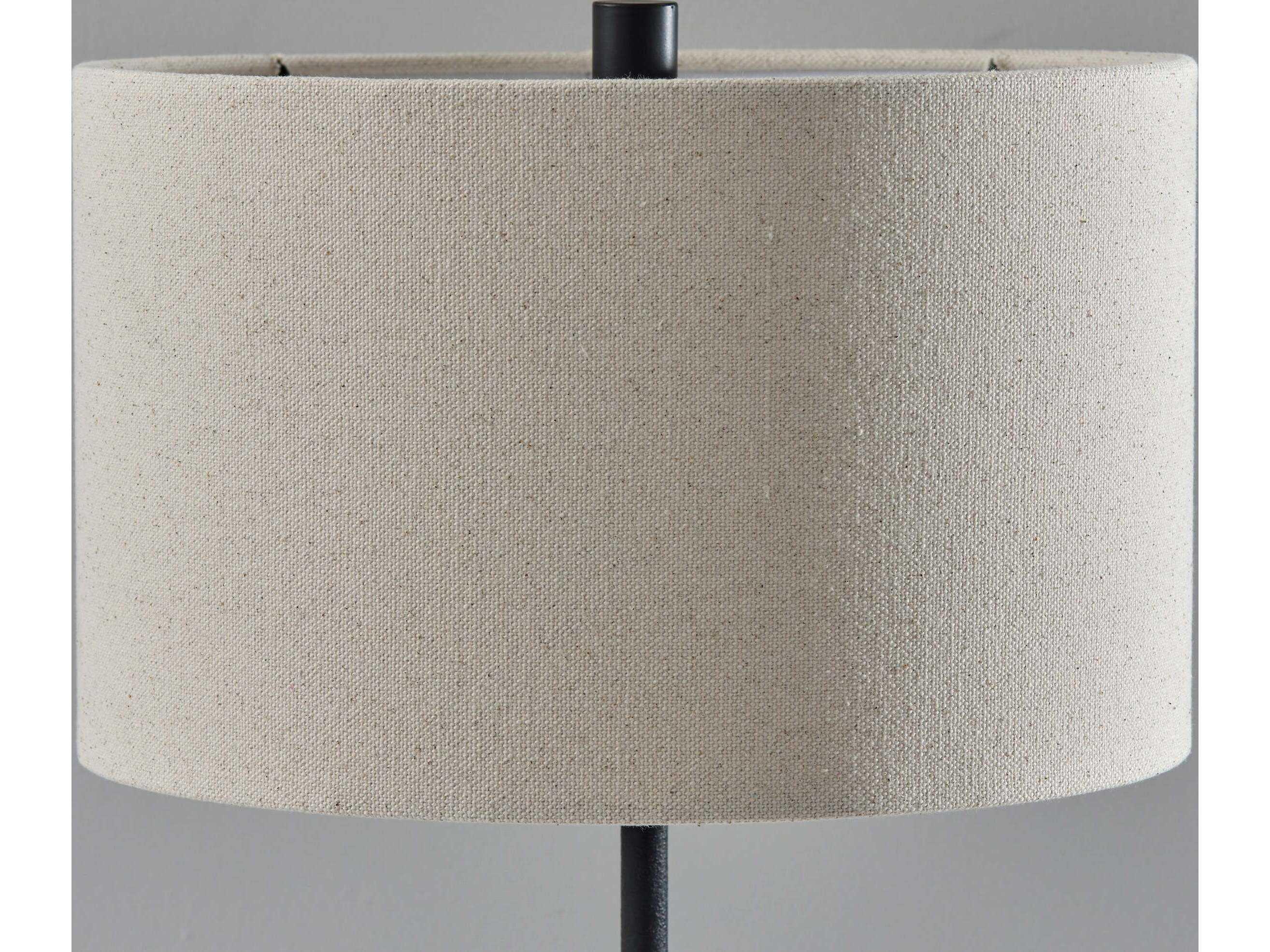 Adesso Silos Black Beige Textured Fabric Buffet Lamp