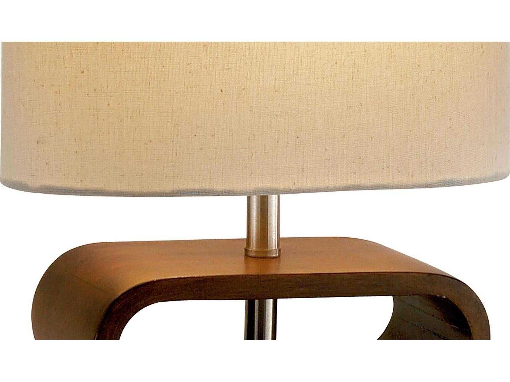 Adesso Rhythm Walnut Coarse Weave Natural Oval Wood Table Lamp