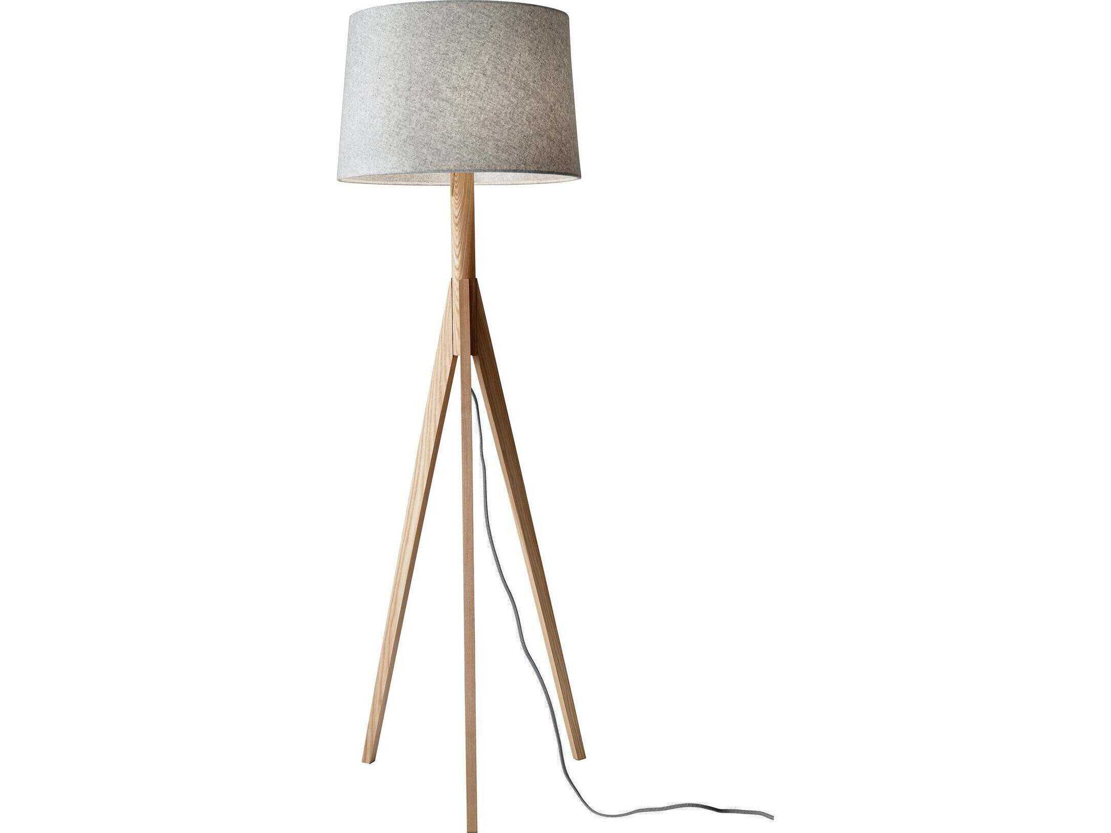 Adesso Eden Natural Ash Brown Floor Lamp