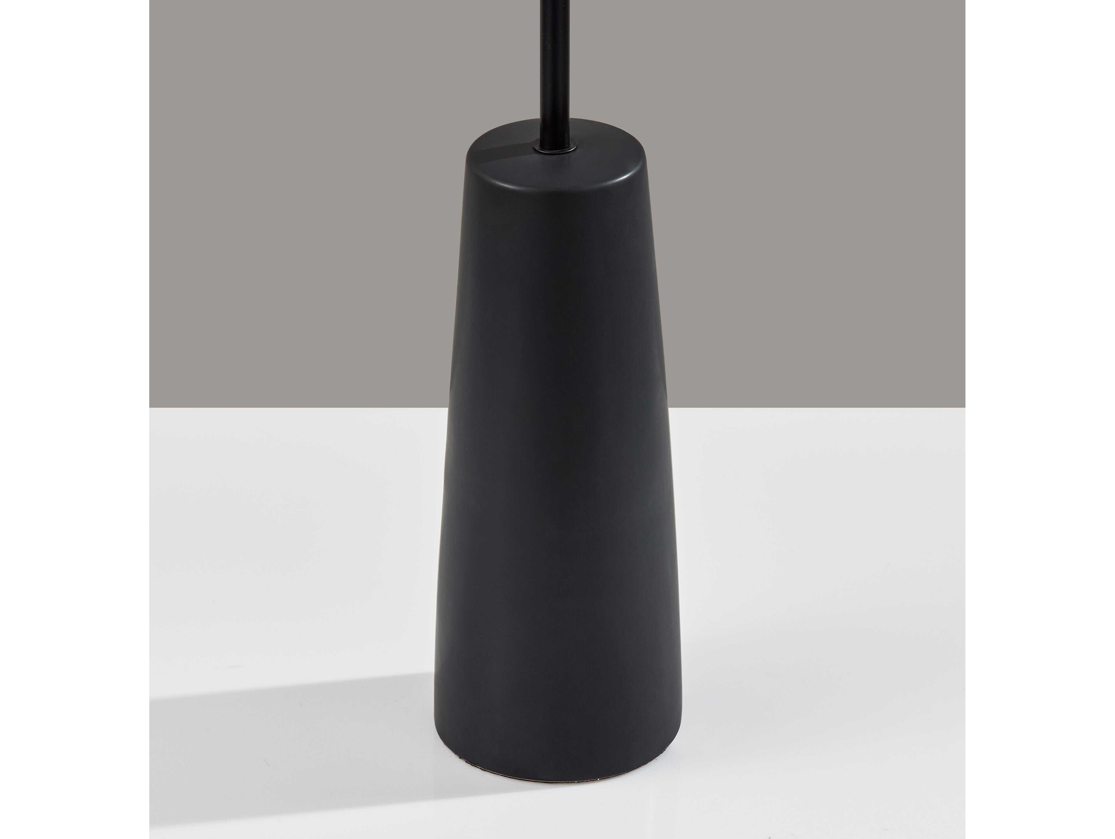 Adesso Waylon Black Raffia Grass Floor Lamp