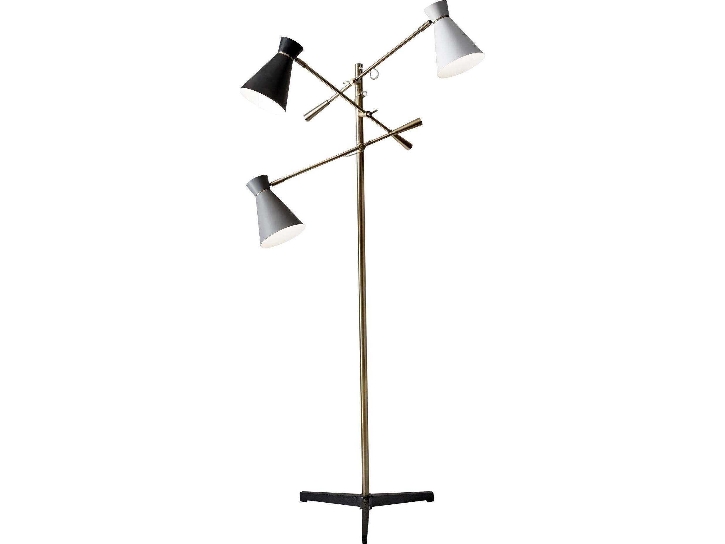 Adesso Lyle Antique Brass Floor Lamp