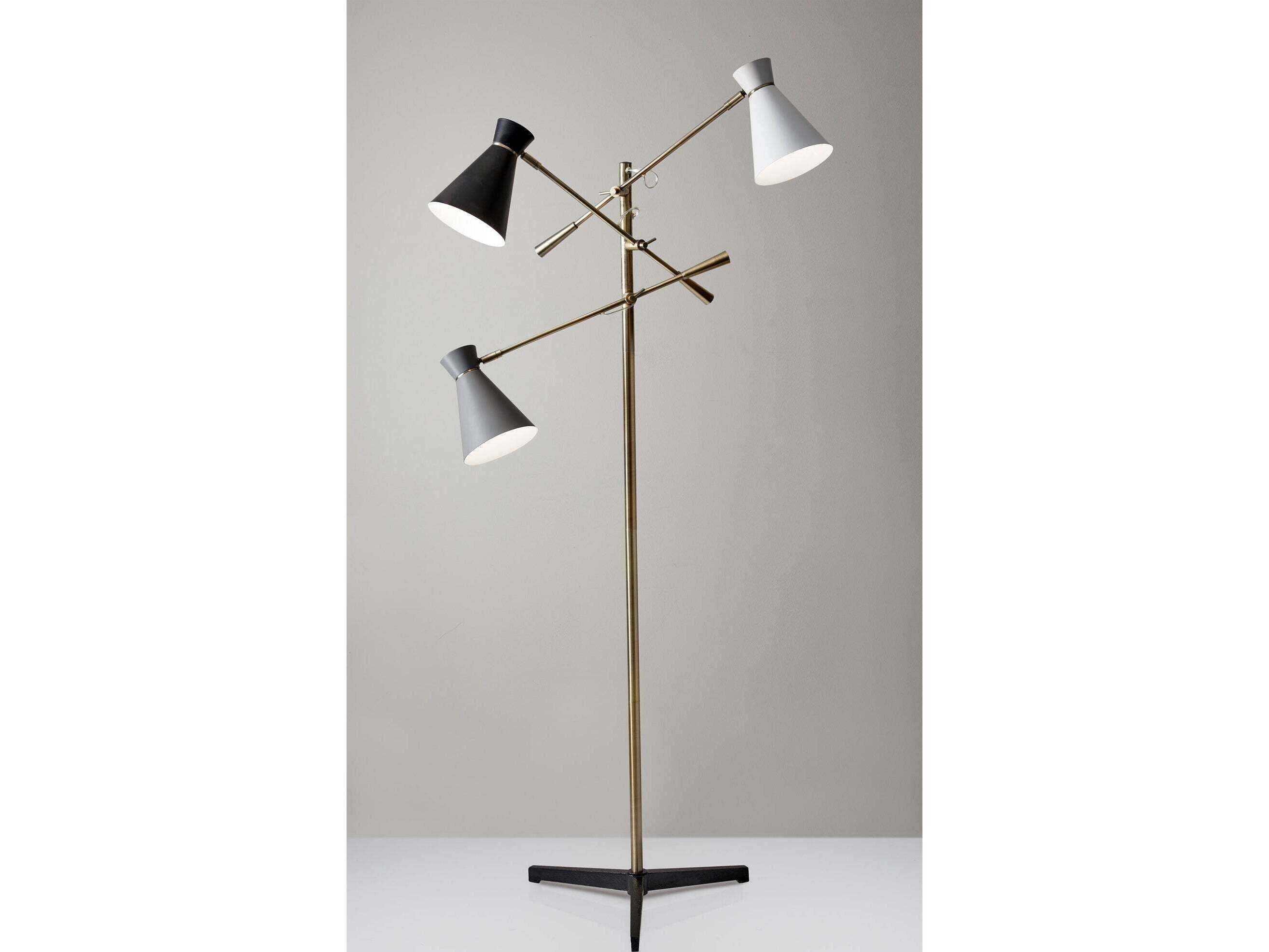 Adesso Lyle Antique Brass Floor Lamp
