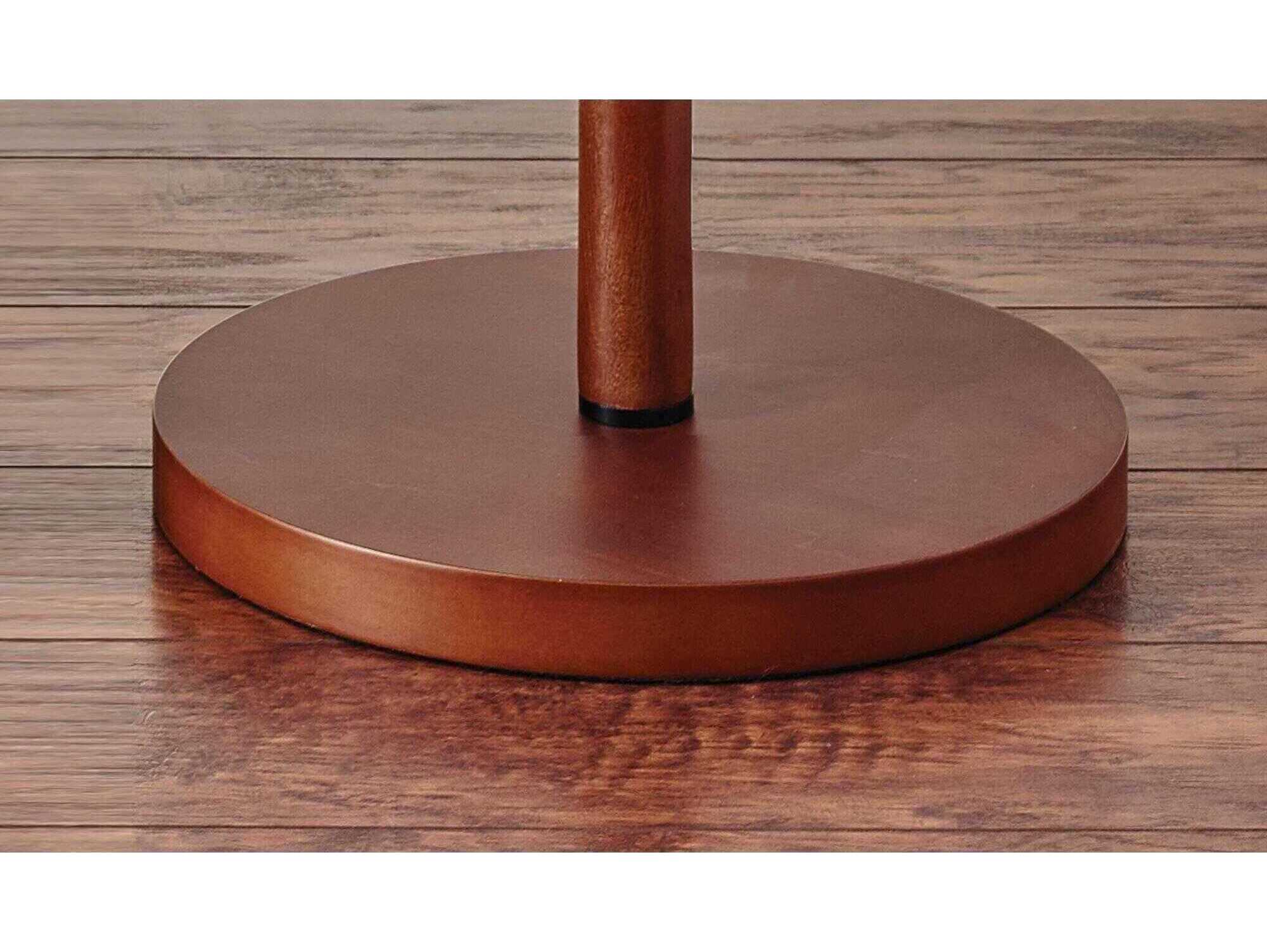 Adesso Hamptons Walnut Eucalyptus Textured Beige Linen Wood Buffet Lamp