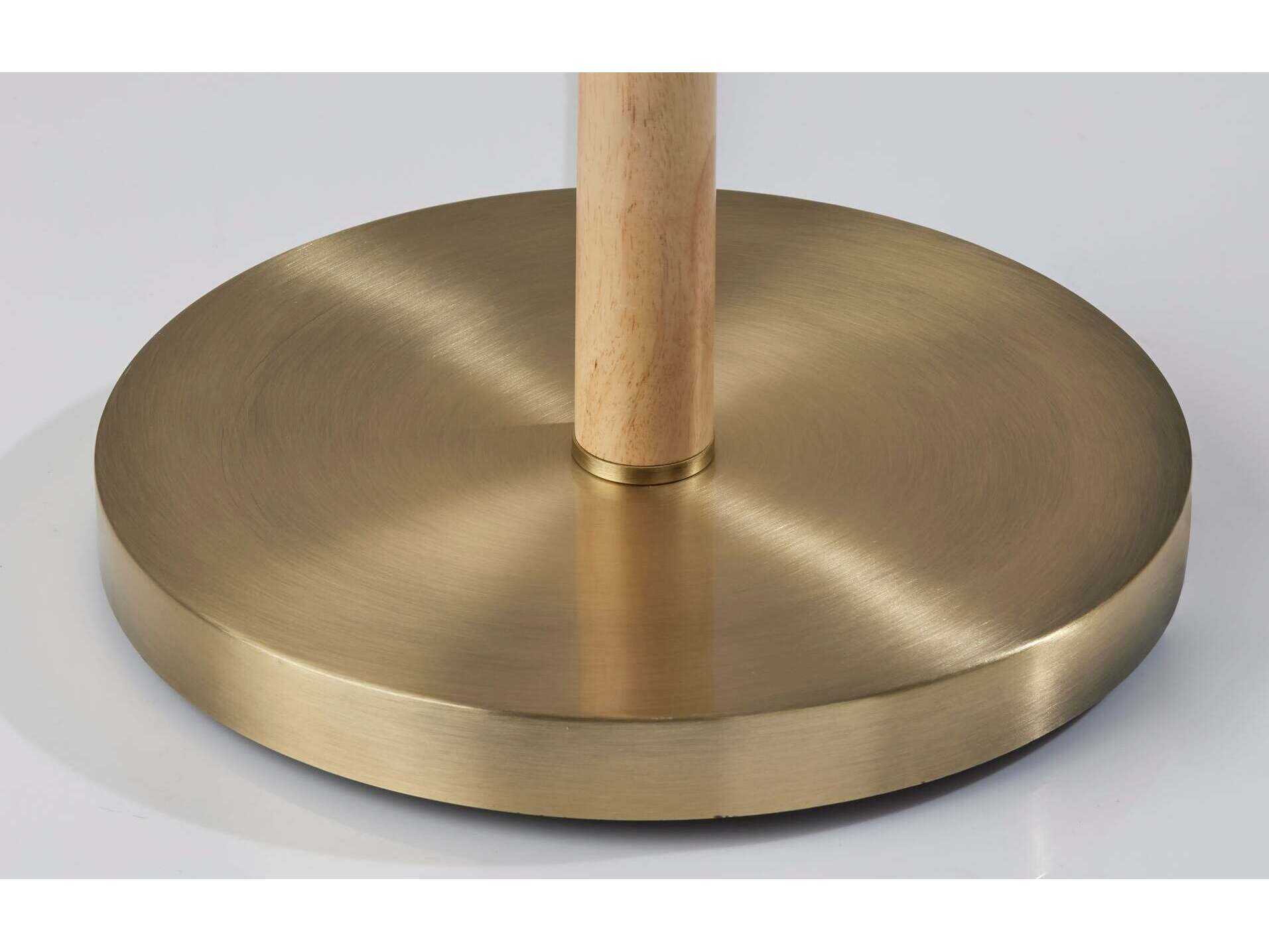 Adesso Madeline Natural Antique Brass Brown Floor Lamp