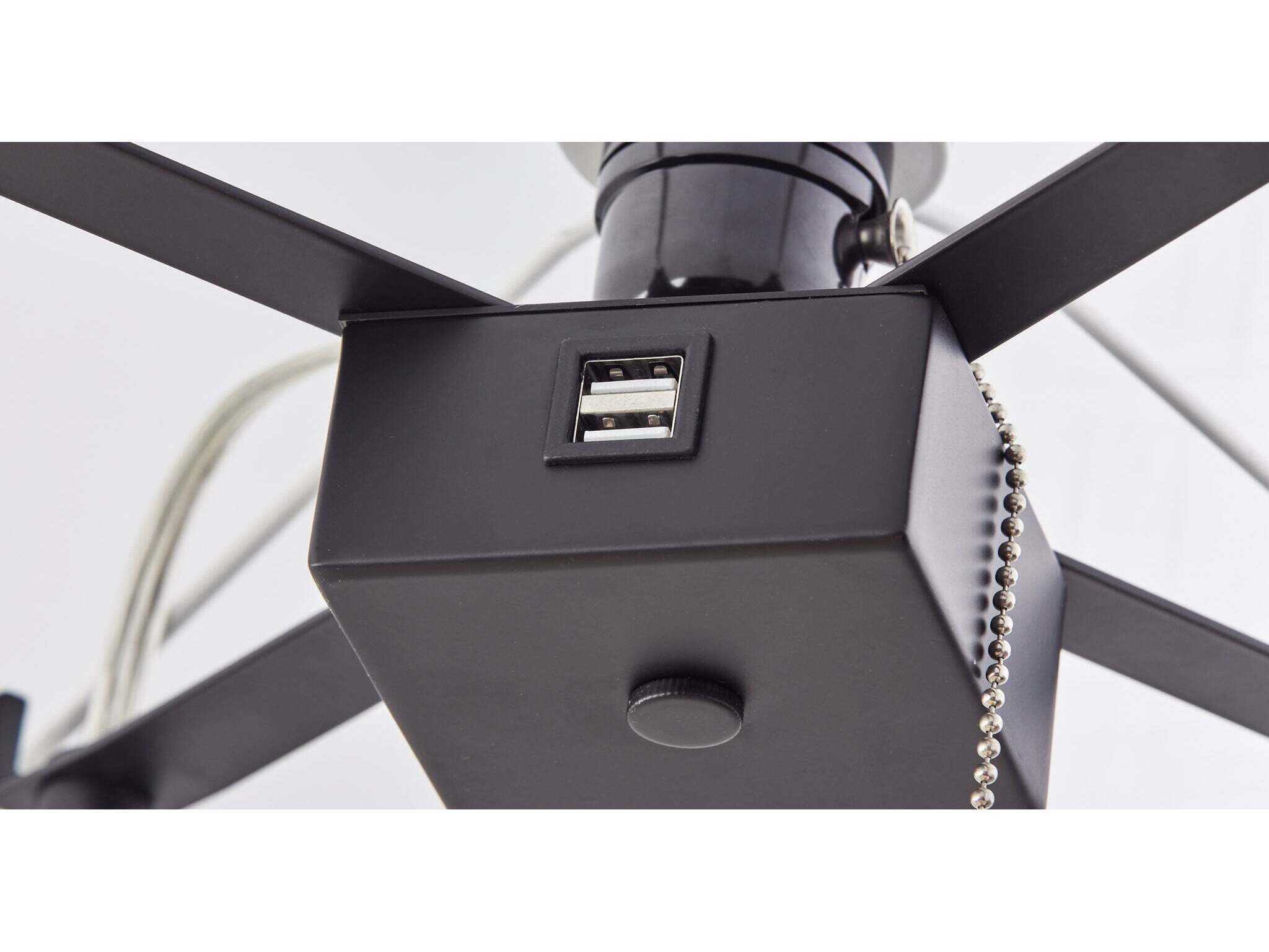 Adesso Henry Black Natural White Linen Floor Lamp