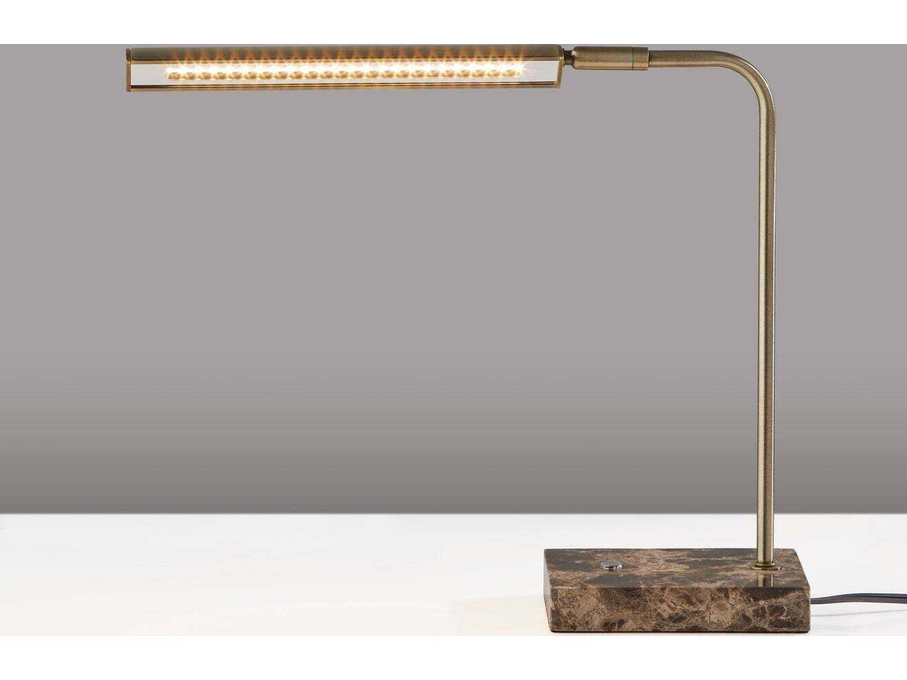 Adesso Reader Antique Brass Metal Desk Lamp