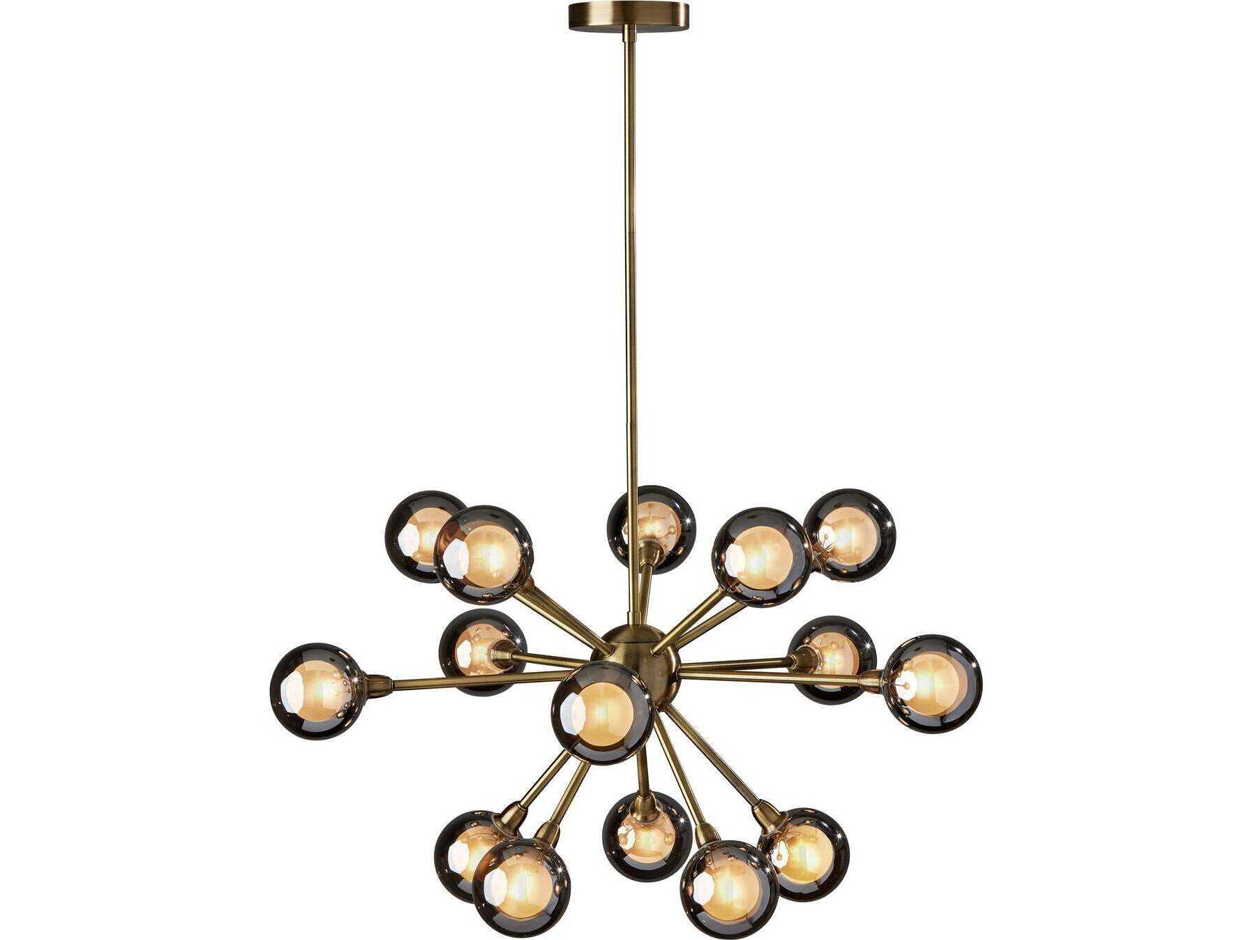 Adesso Starling 5-Light Antique Brass Globe Sputnik Chandelier