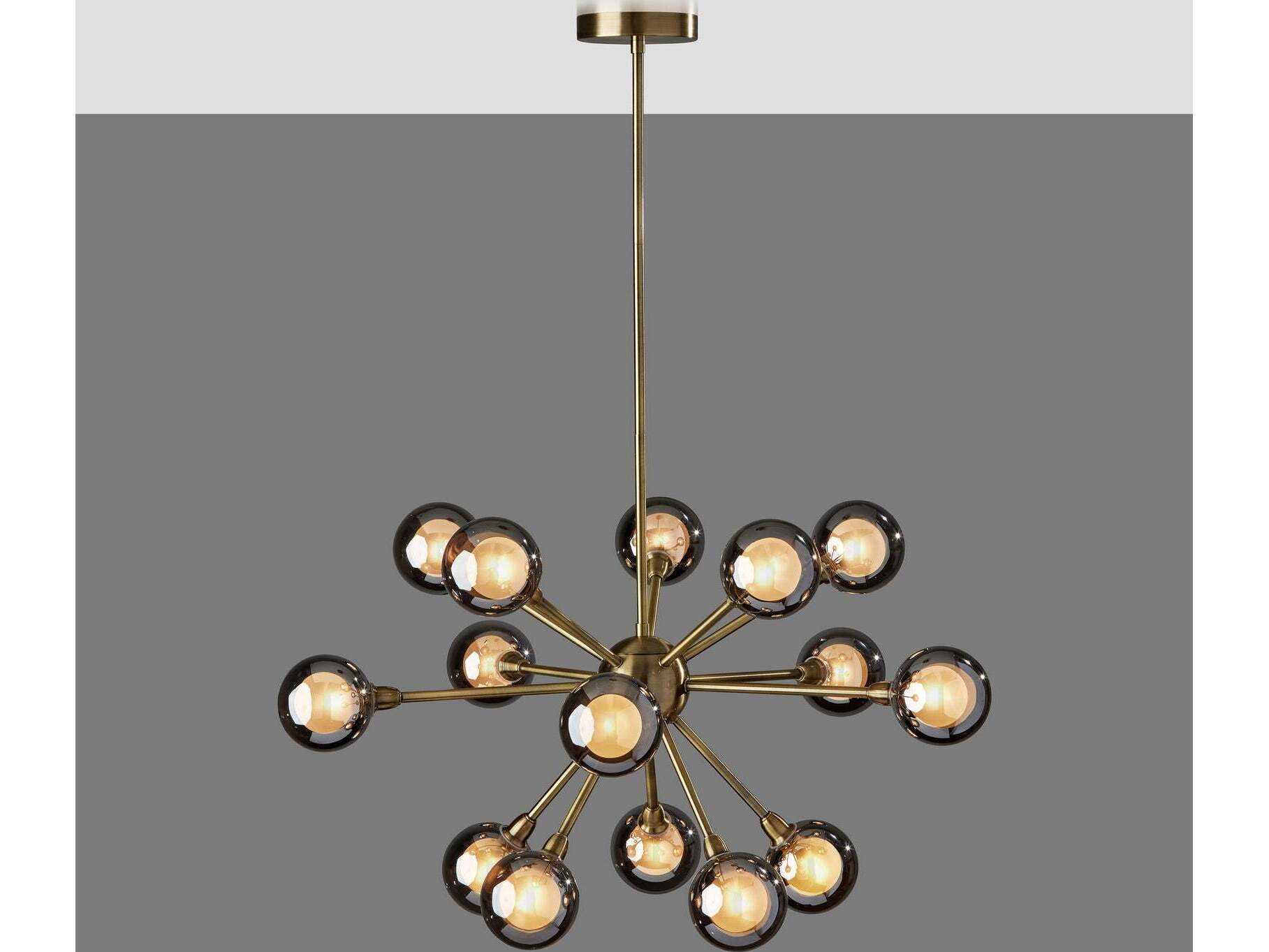 Adesso Starling 5-Light Antique Brass Globe Sputnik Chandelier