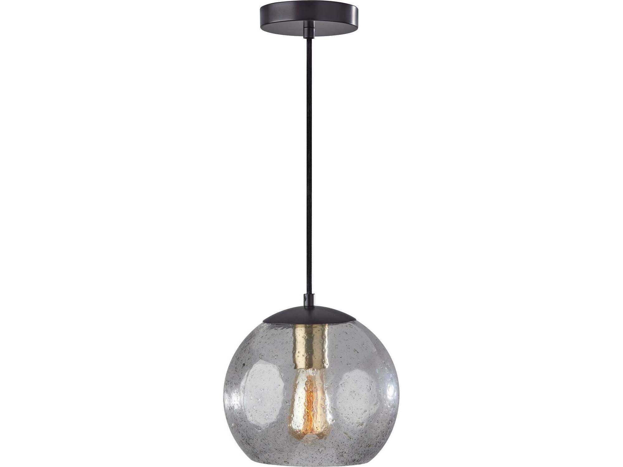 Adesso Edie Dark Bronze Brass Globe Mini Pendant