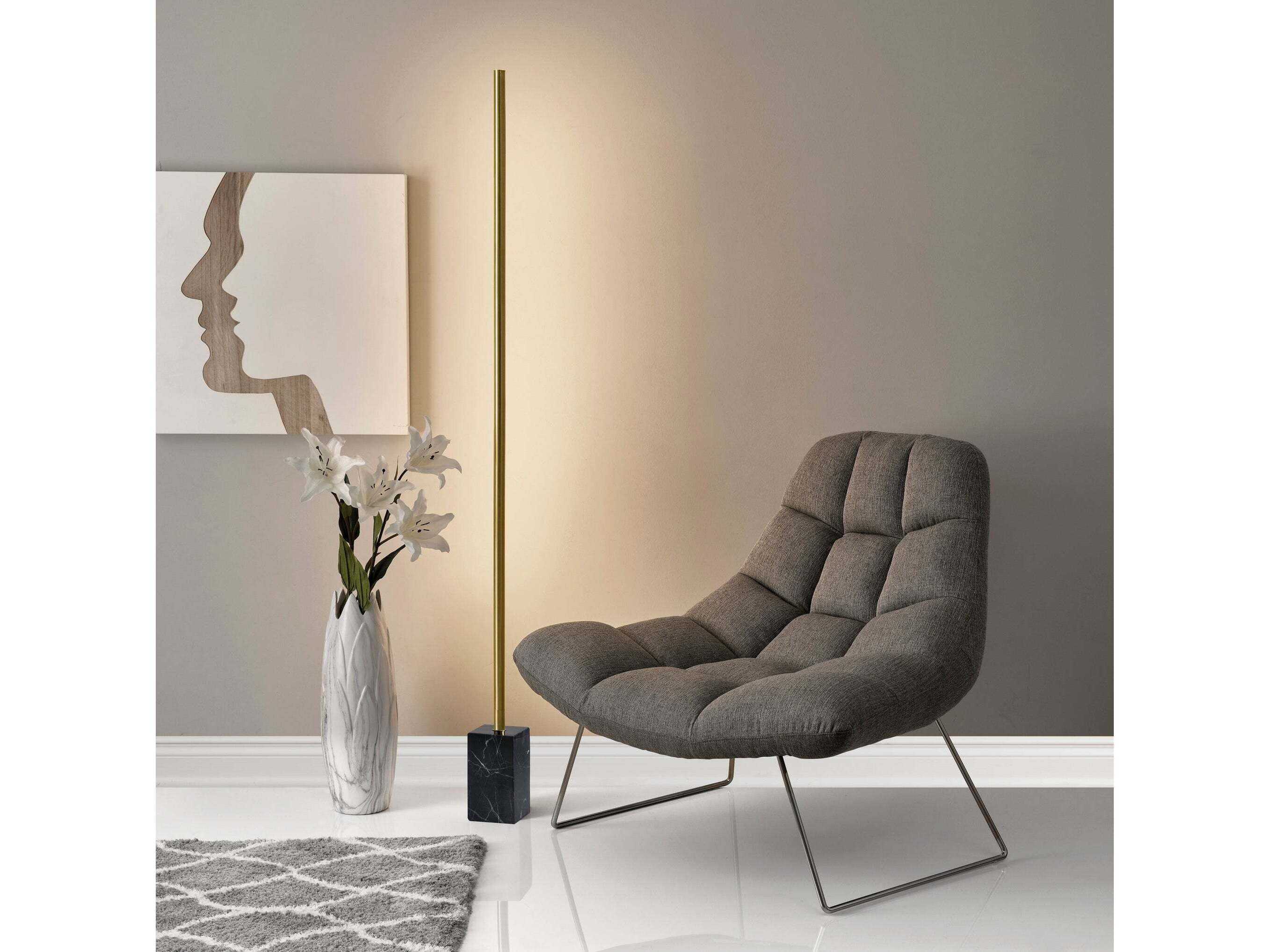 Adesso Felix Antique Brass Metal Floor Lamp