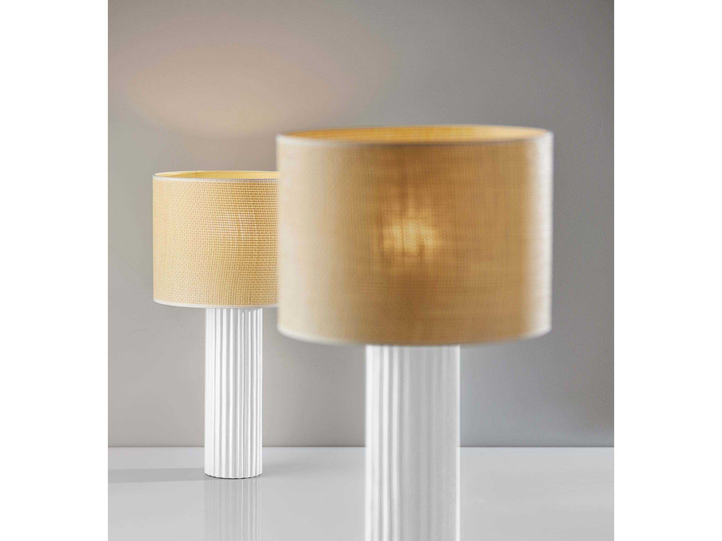 Adesso Primrose White Woven Natural Table Lamp