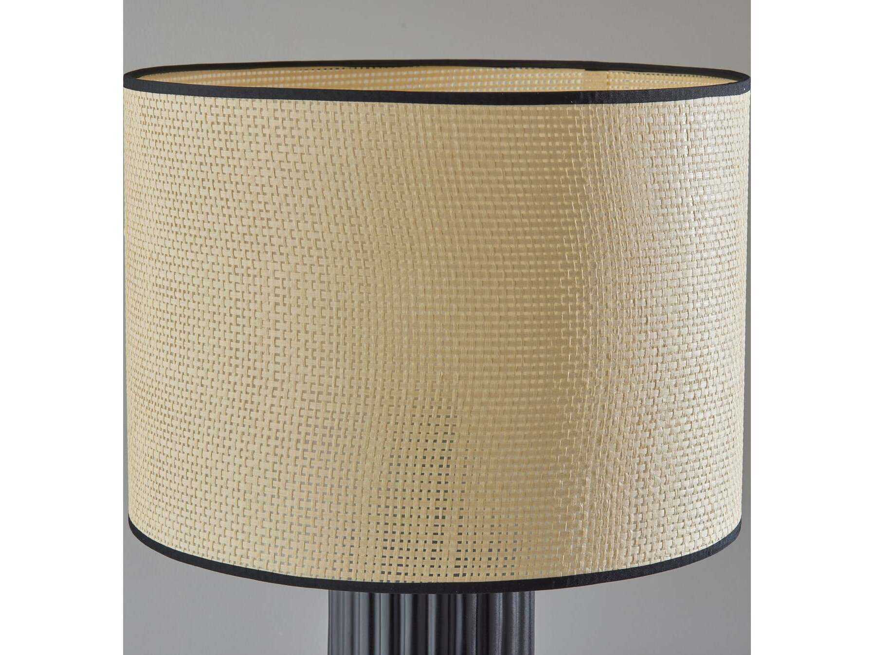 Adesso Primrose Black Woven Natural Buffet Lamp