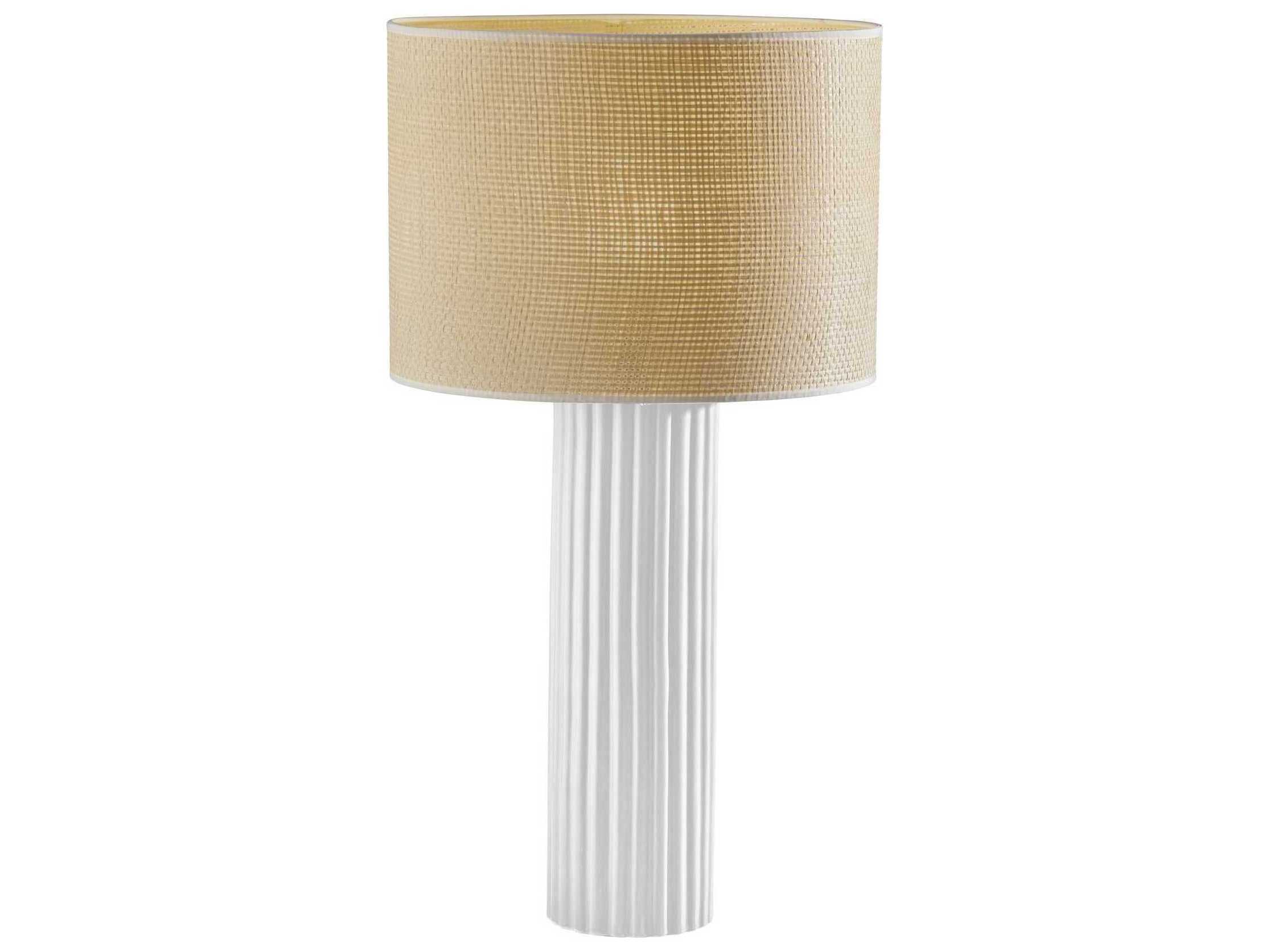 Adesso Primrose White Woven Natural Buffet Lamp
