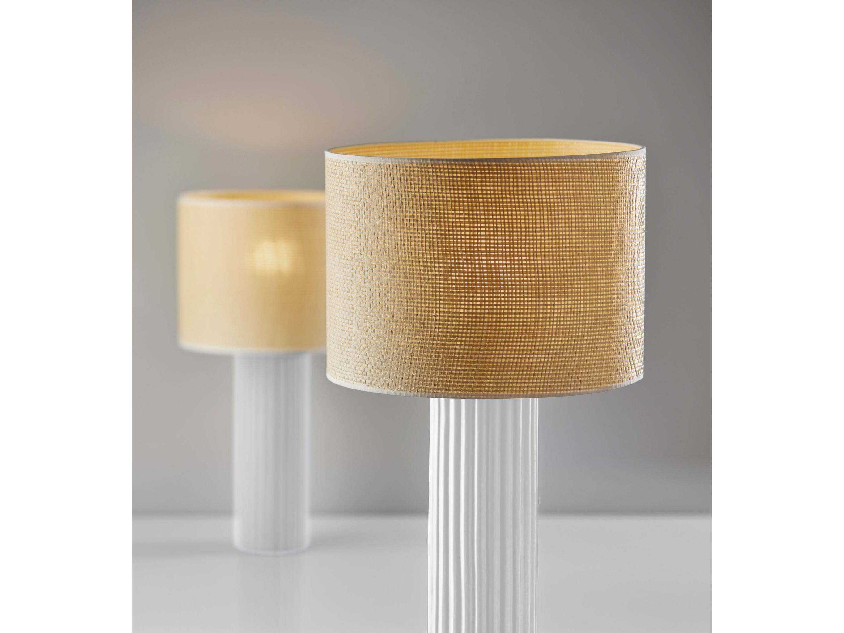 Adesso Primrose White Woven Natural Buffet Lamp