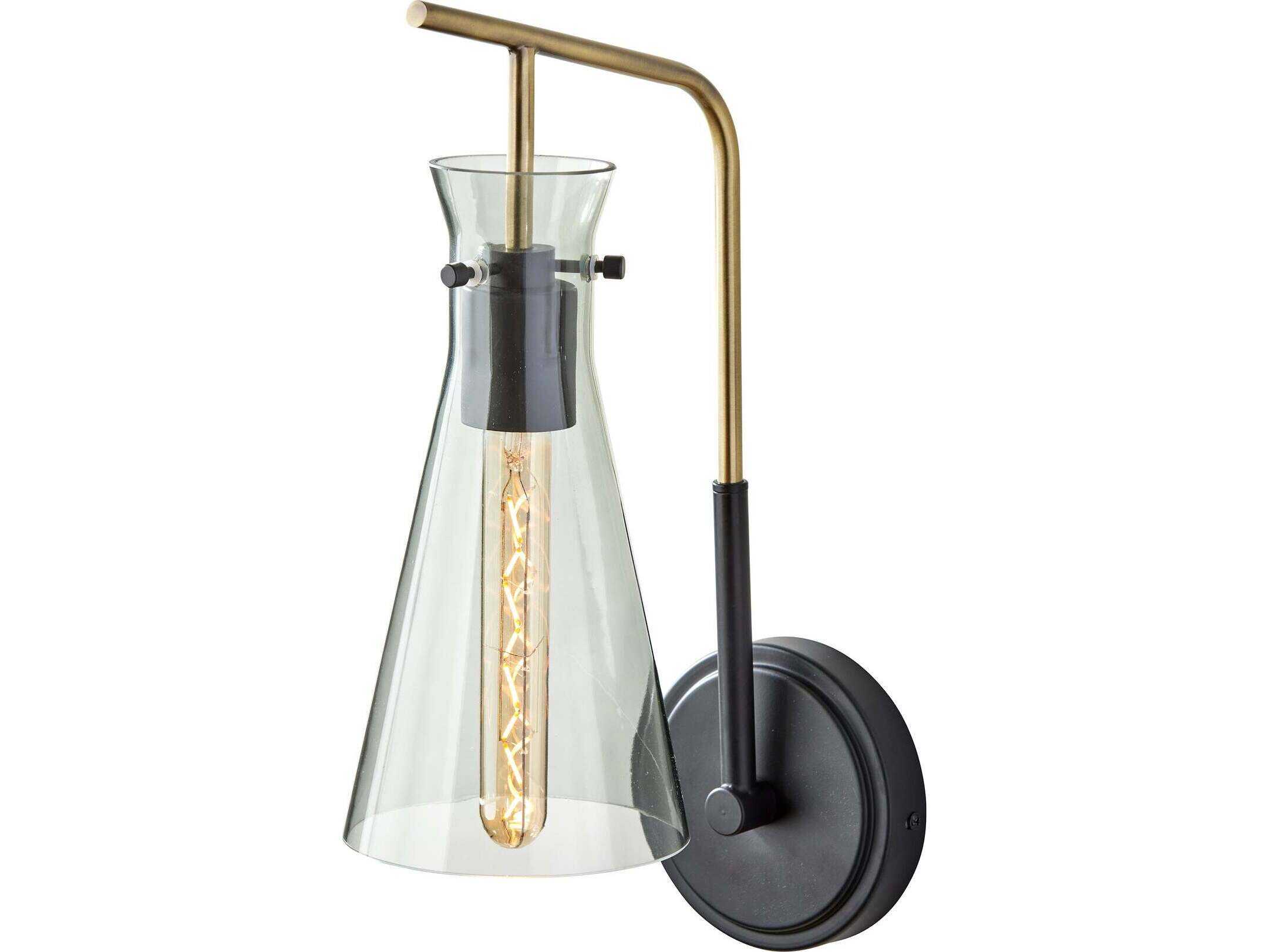 Adesso Walker Black Wall Sconce