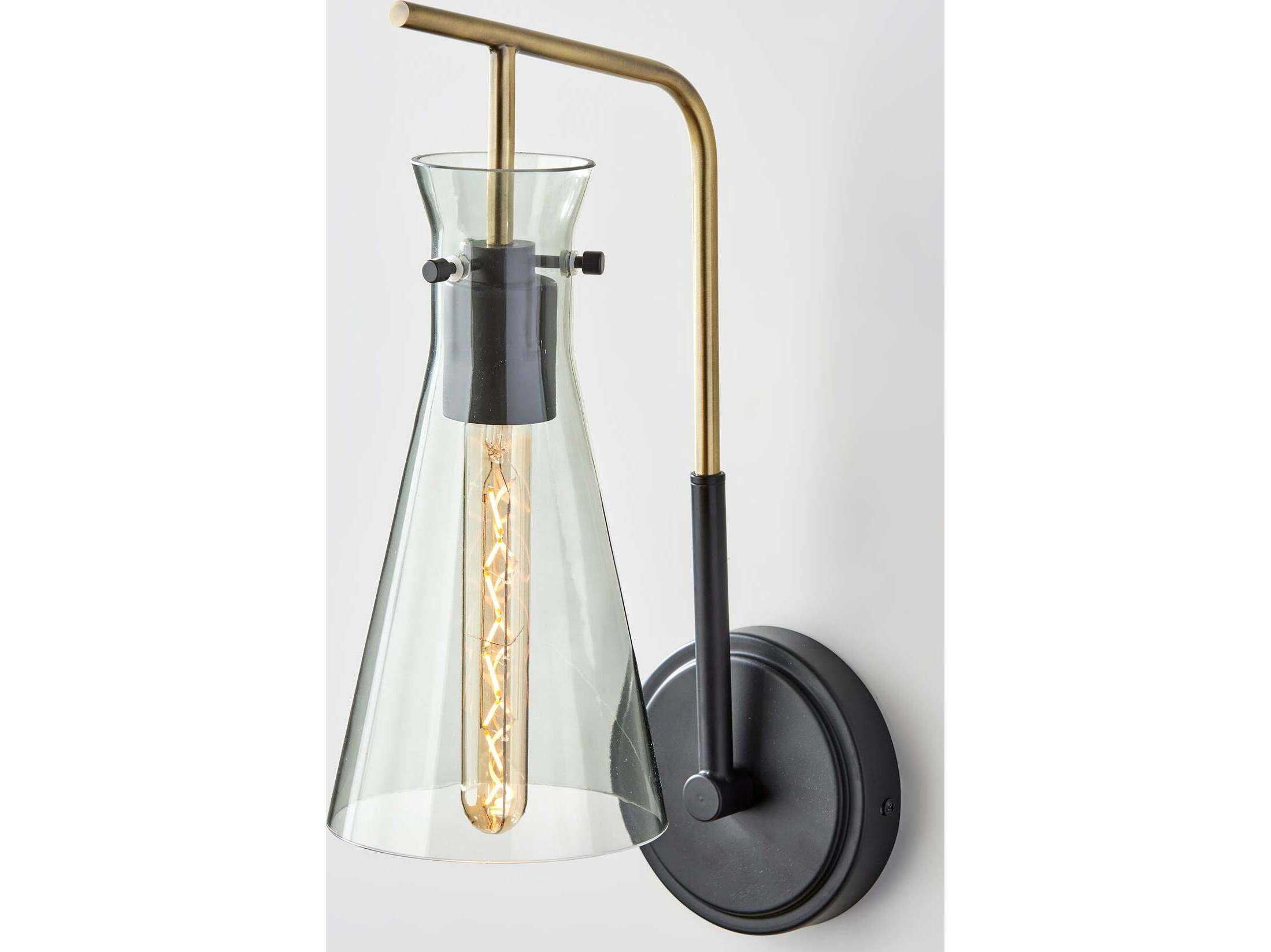 Adesso Walker Black Wall Sconce