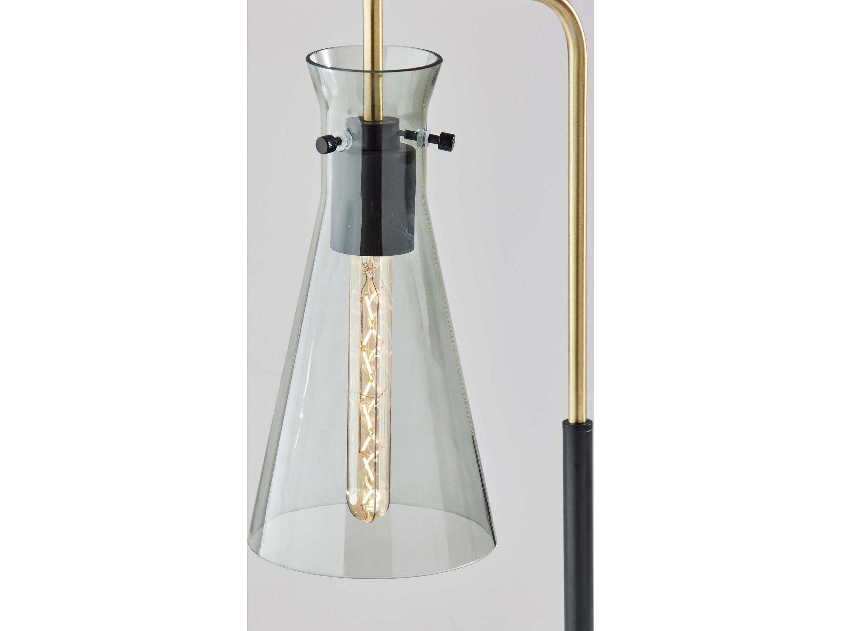Adesso Walker Black Smoked Glass Desk Lamp