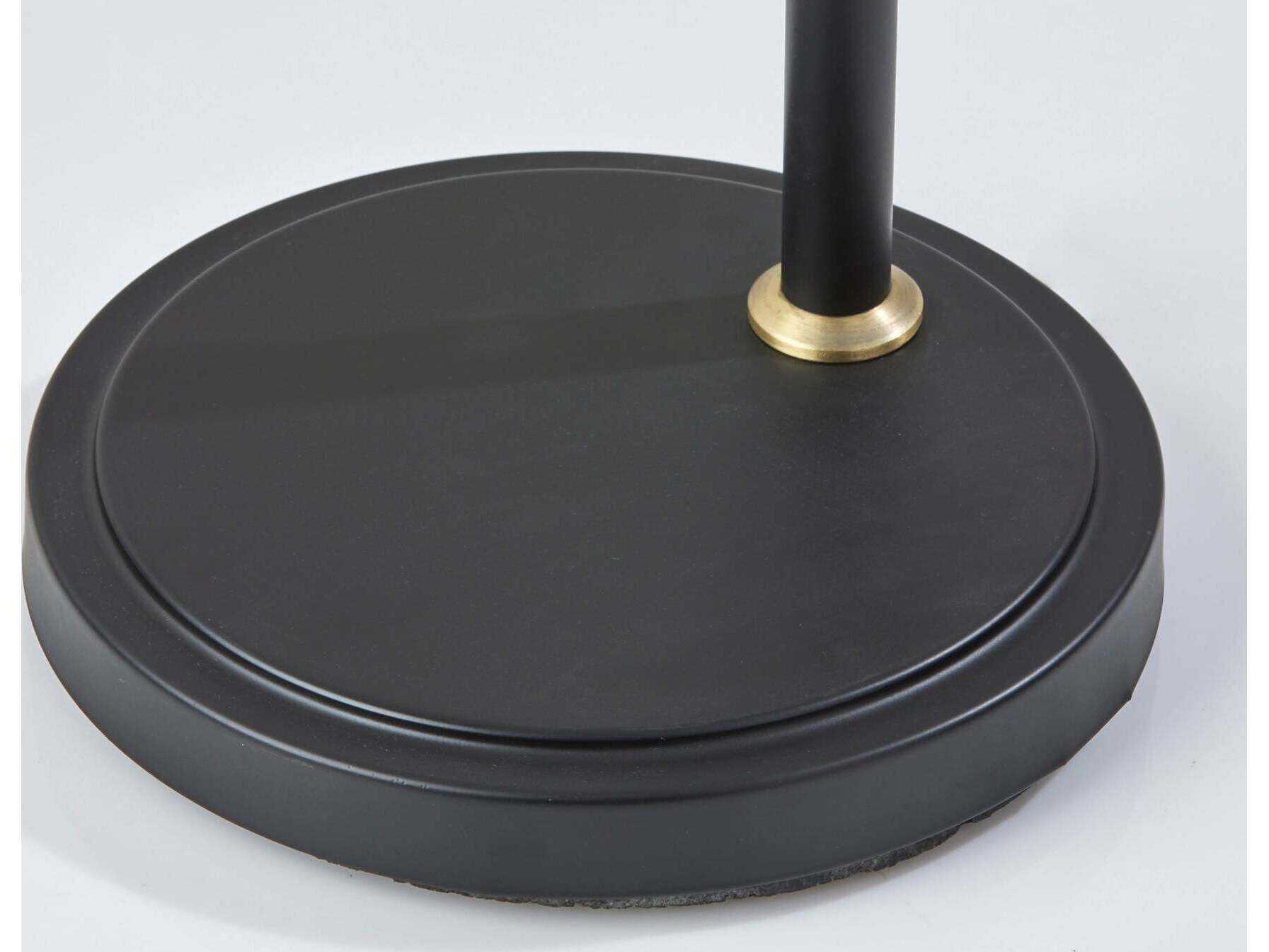 Adesso Walker Black Smoked Glass Floor Lamp