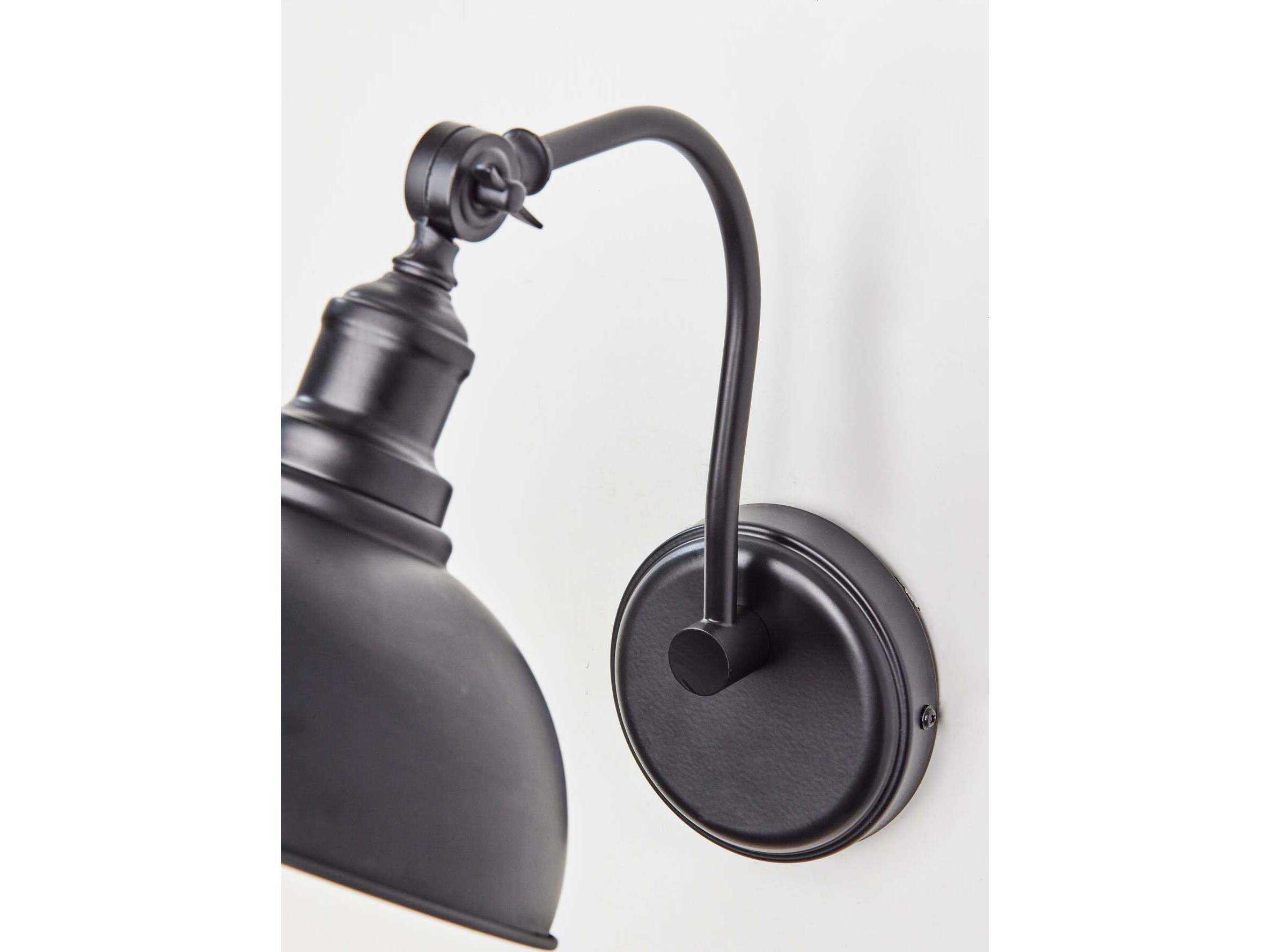 Adesso Wallace Black Gold Swing Wall Sconce