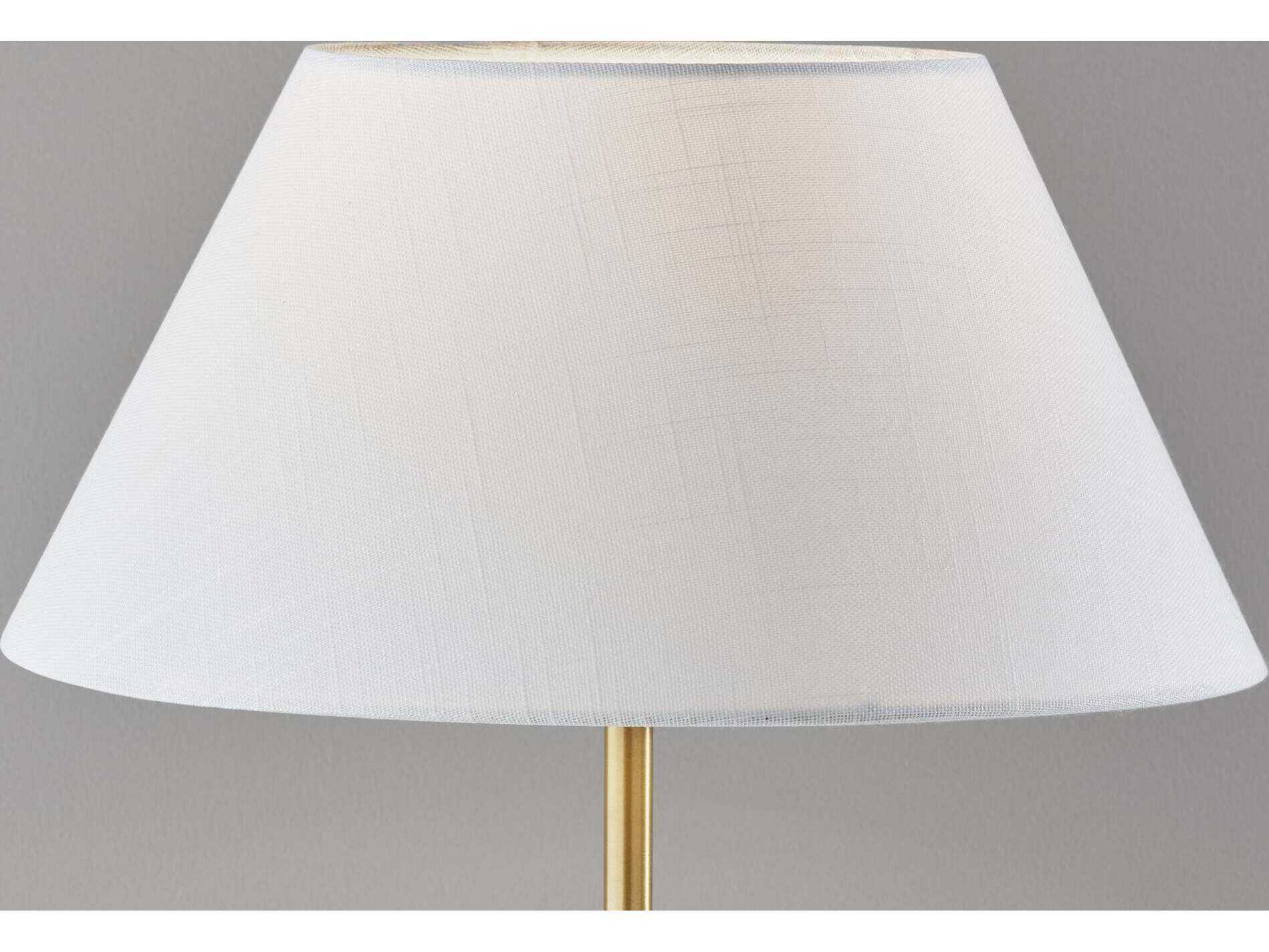 Adesso Harvey Black Brass White Linen Table Lamp