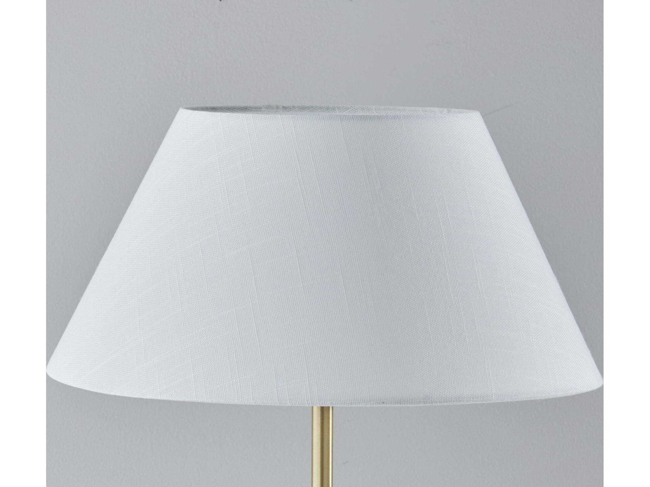 Adesso Harvey Black Brass White Linen Table Lamp