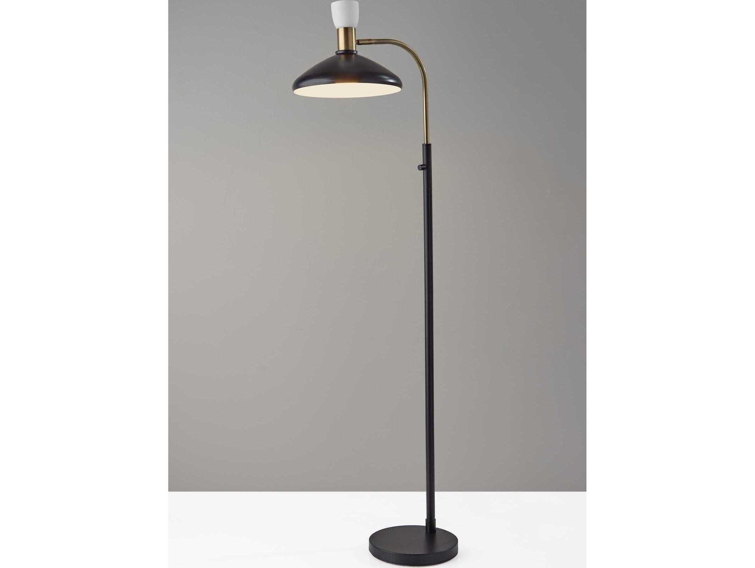 Adesso Patrick Black Brass Floor Lamp
