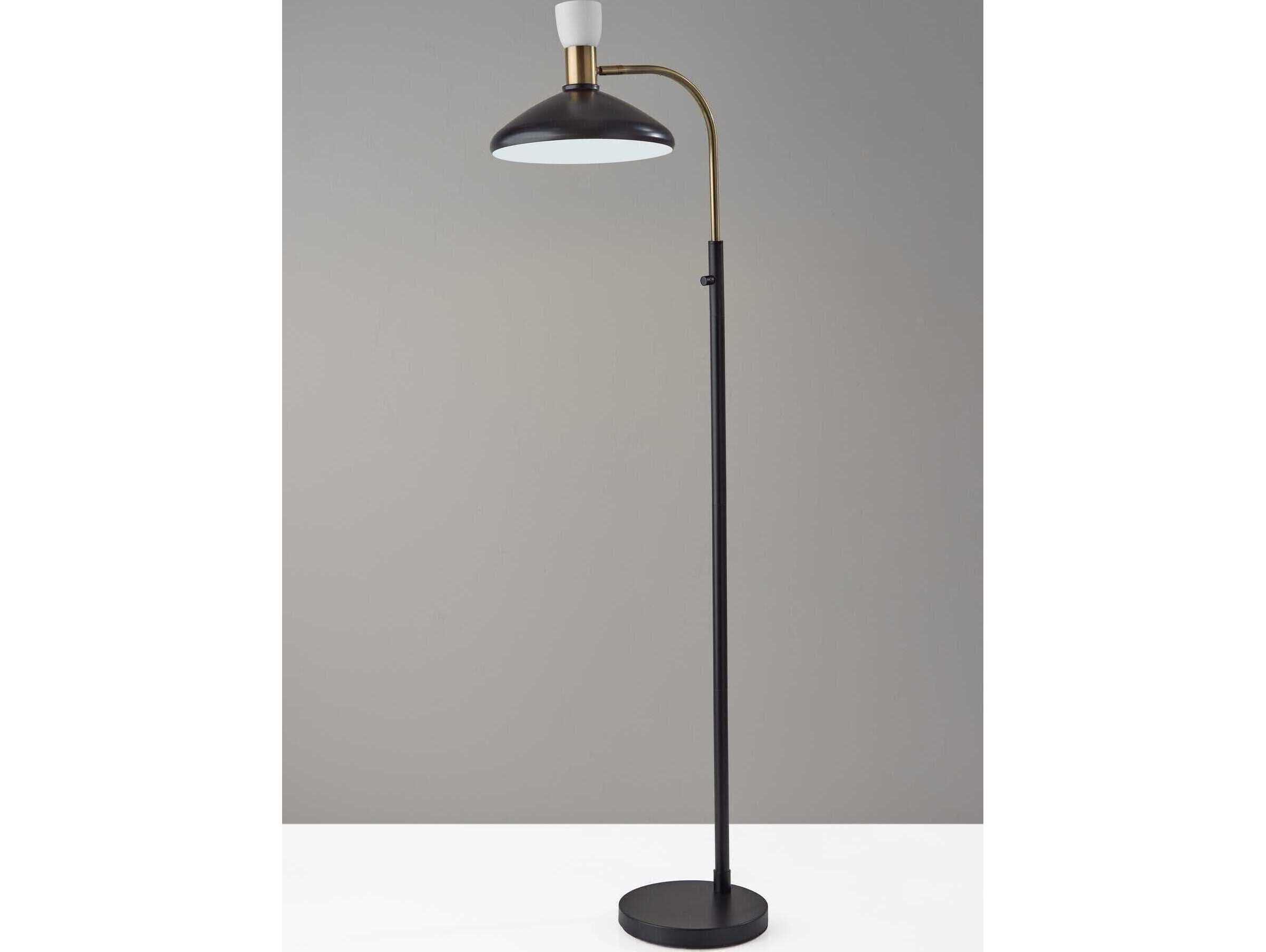 Adesso Patrick Black Brass Floor Lamp