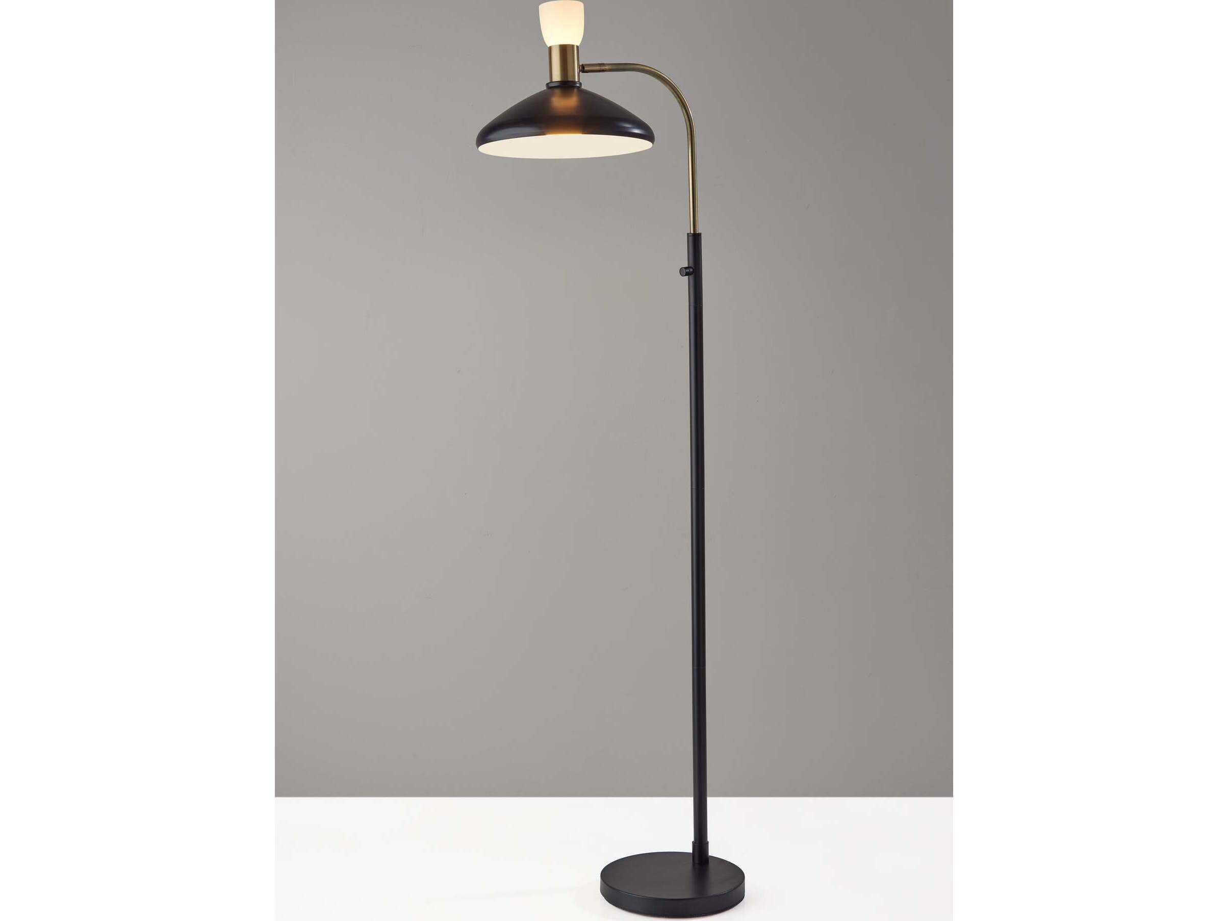 Adesso Patrick Black Brass Floor Lamp