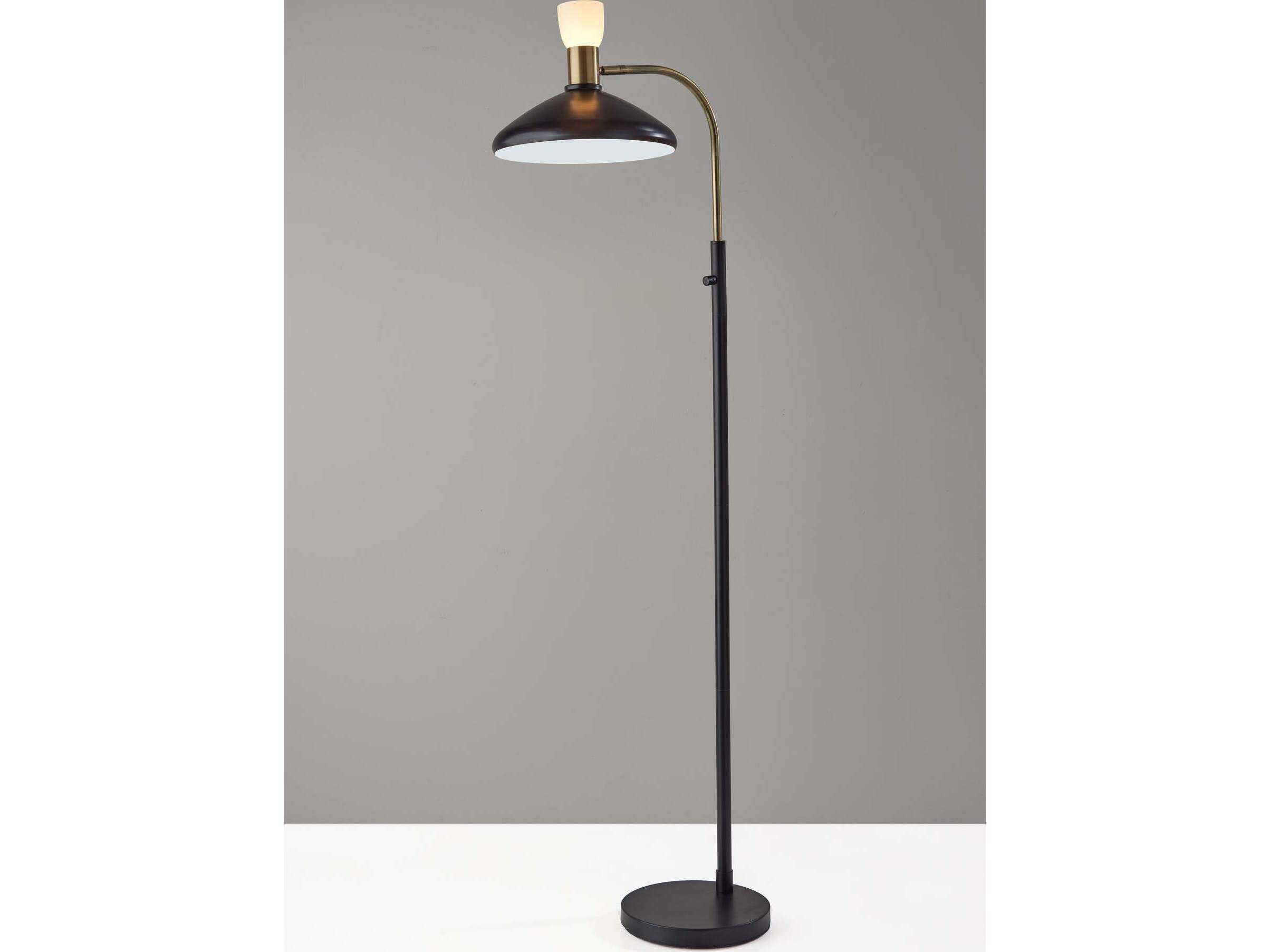 Adesso Patrick Black Brass Floor Lamp