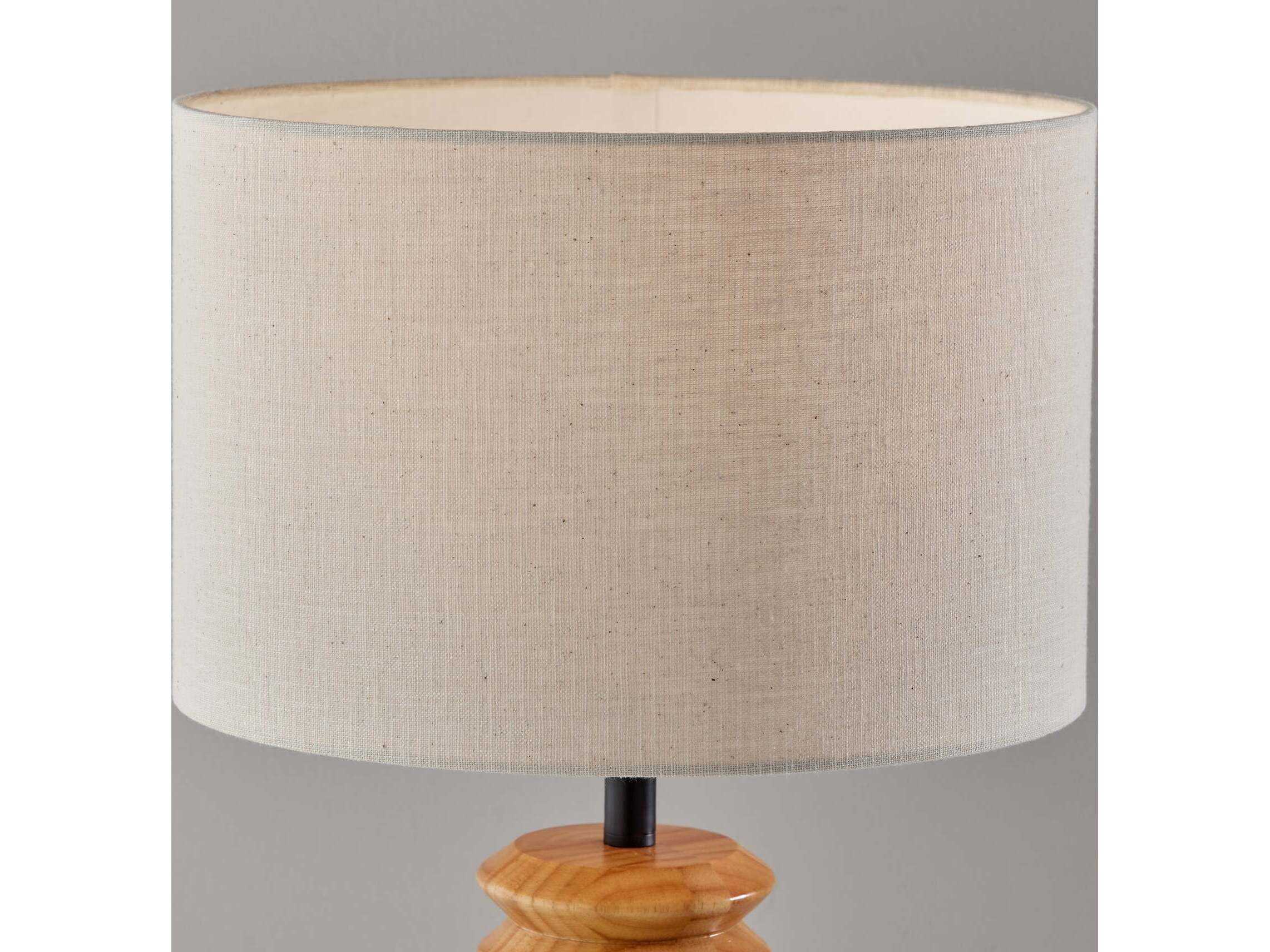 Adesso Judith Black Natural Cream Textured Fabric Buffet Lamp