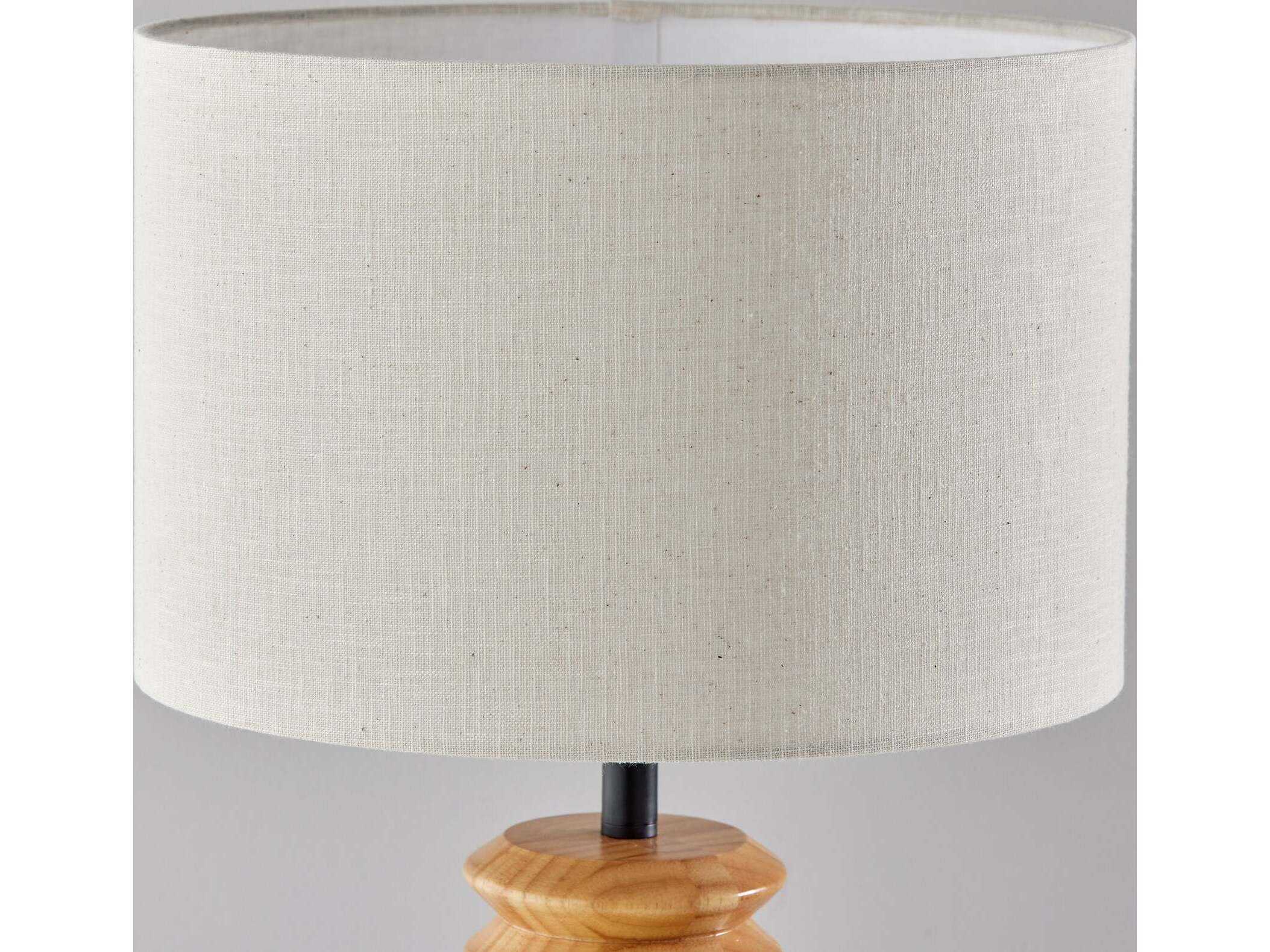 Adesso Judith Black Natural Cream Textured Fabric Buffet Lamp