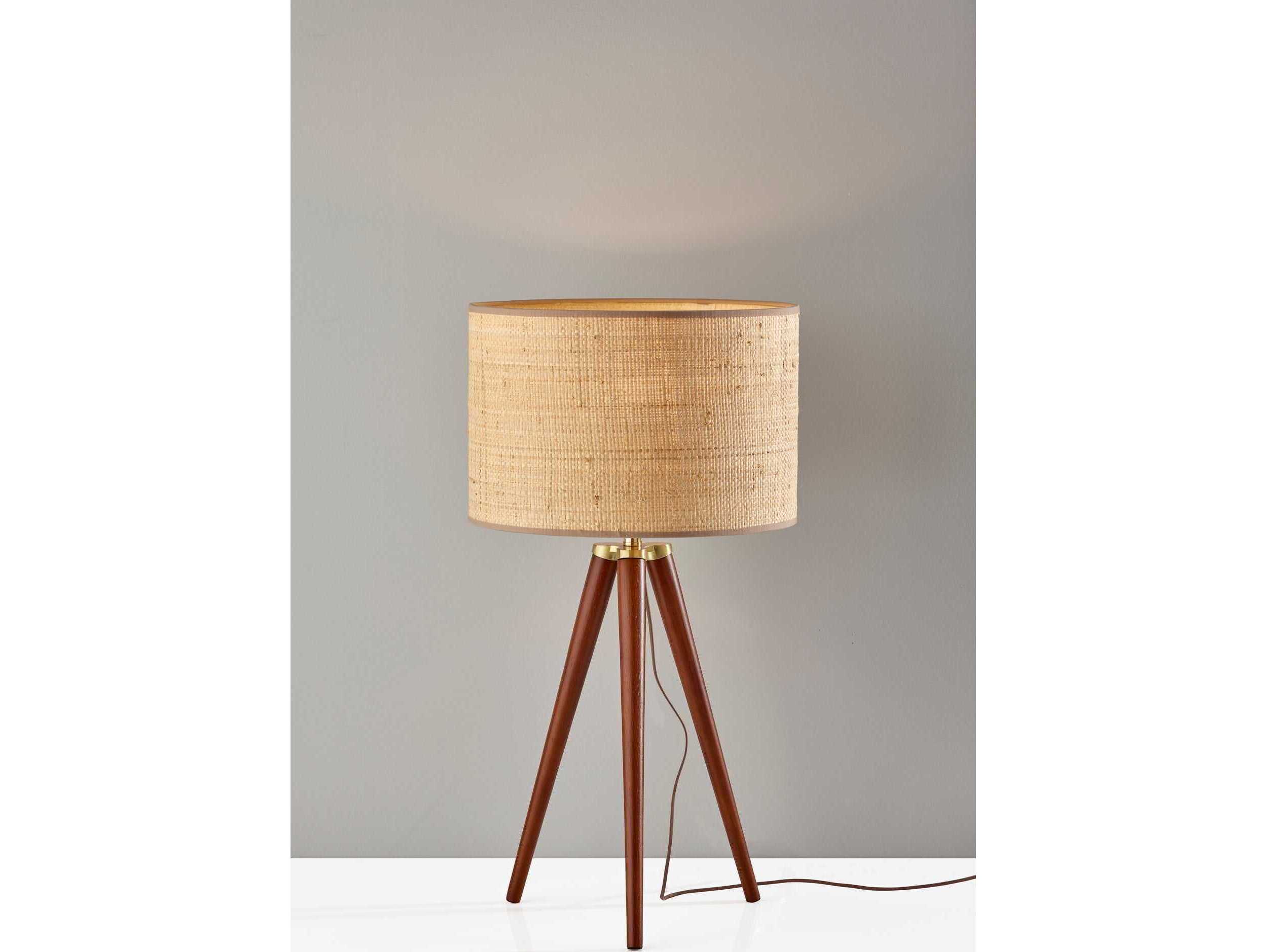 Adesso Jackson Walnut Antique Brass Brown Buffet Lamp