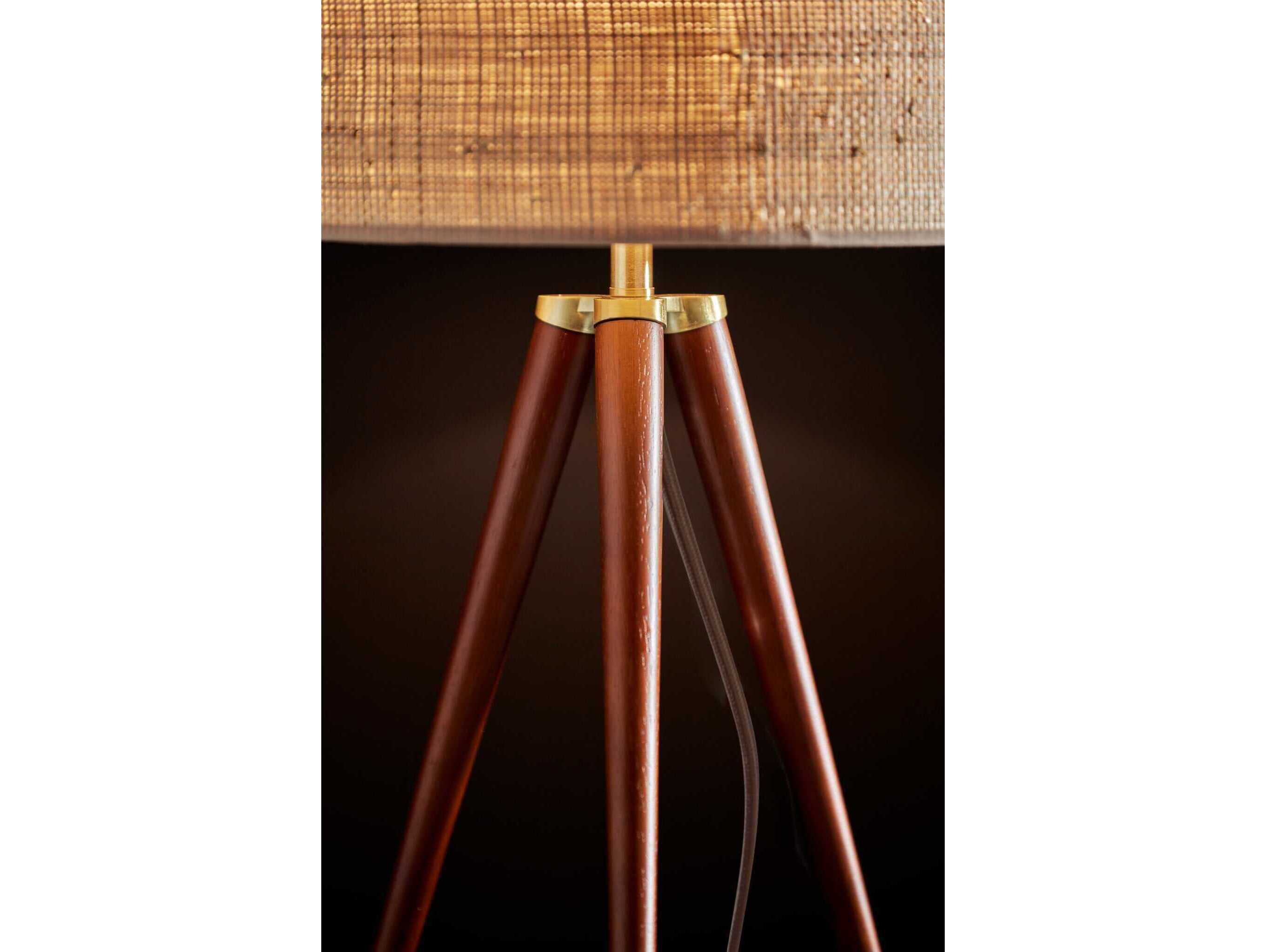 Adesso Jackson Walnut Antique Brass Brown Buffet Lamp