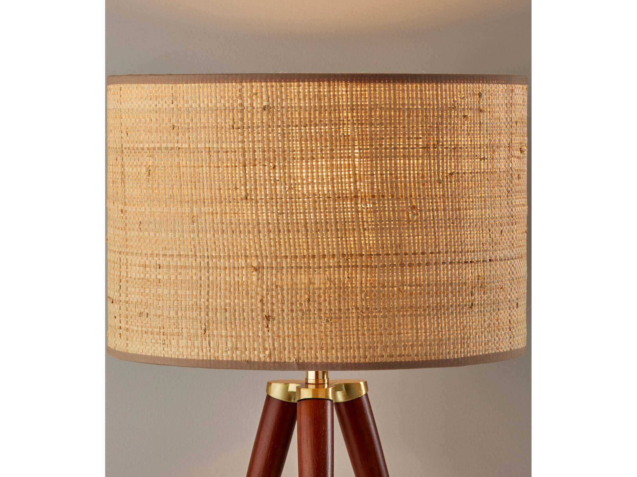 Adesso Jackson Walnut Antique Brass Brown Buffet Lamp