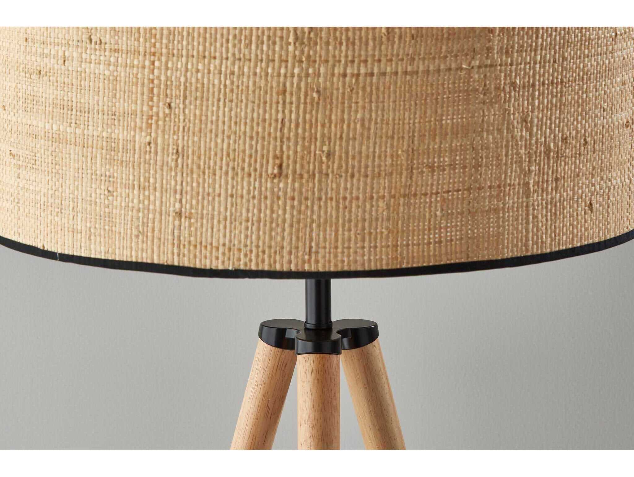 Adesso Jackson Natural Black Brown Floor Lamp